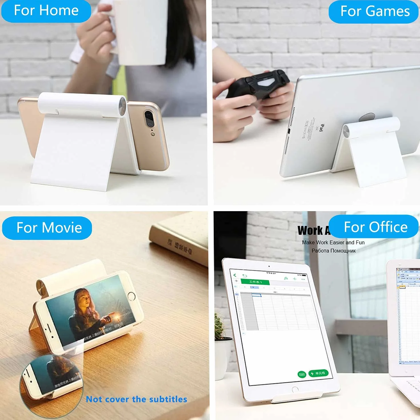 Support Téléphone Bureau Smartphone Stand Compatible iPad iPhone 13 Pro Max Mini 12 11 Galaxy S22 S21 Note20 Redmi Note