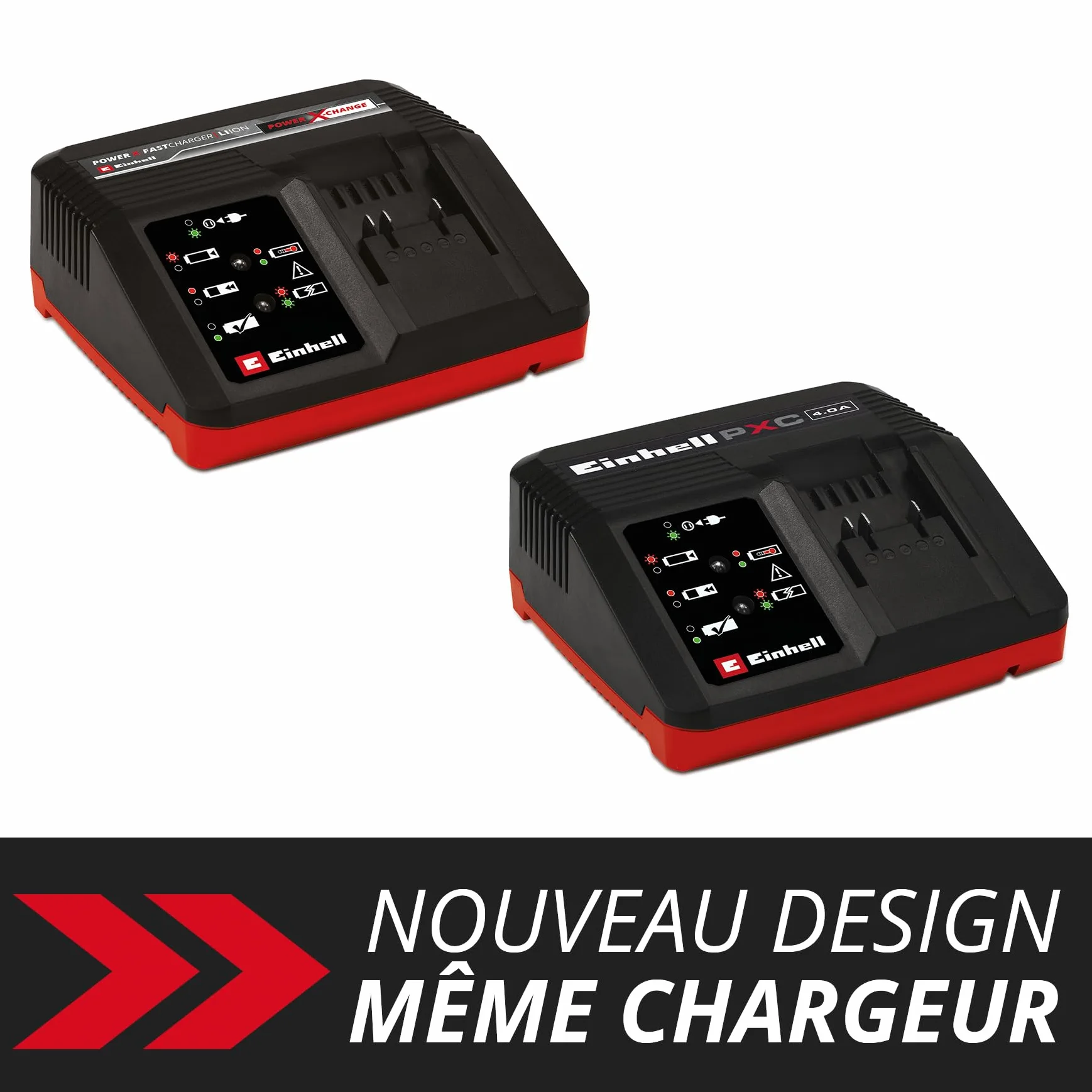 Einhell Chargeur Rapide Power X-Change (18V, Lithium-ION, 200-260V, 50-60 Hz, Charge Rapide 4 A, contrôle de la Batterie pour Un processus de Charge Optimal)
