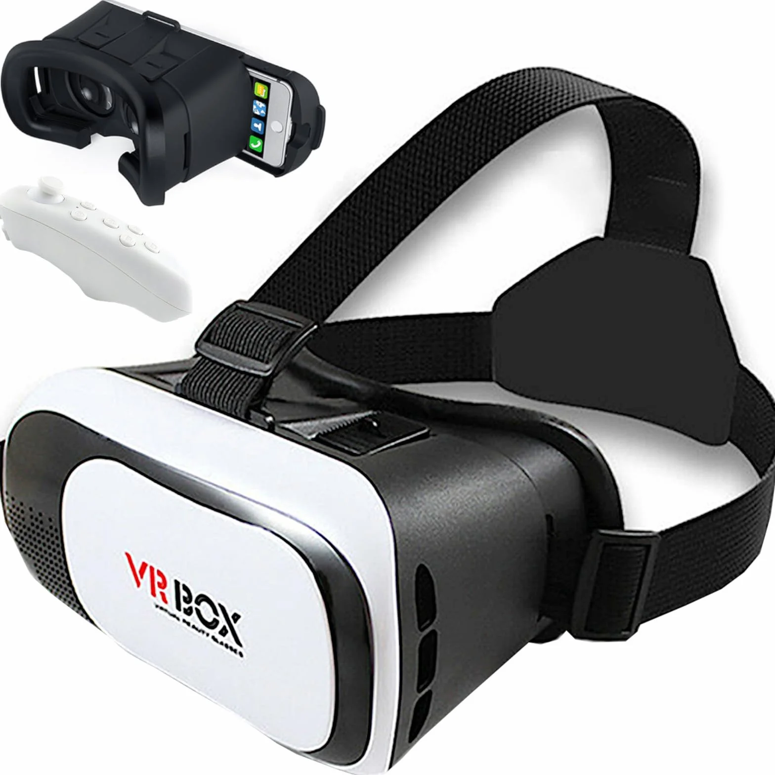 Retoo Casque VR Réalité 3D Virtuelle Bluetooth Champ Vision 70-90 Degrés Compatible Smartphones Android Blanc