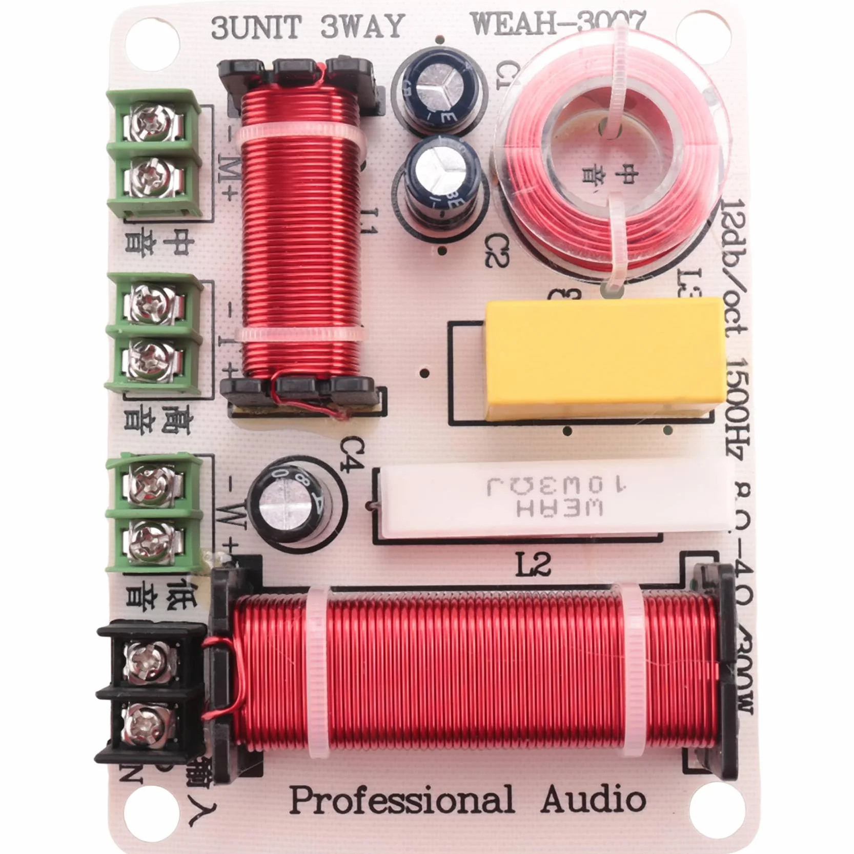 Diviseur de Fréquence Haut-Parleur 3 Voies 300W Filtre Croisé HiFi