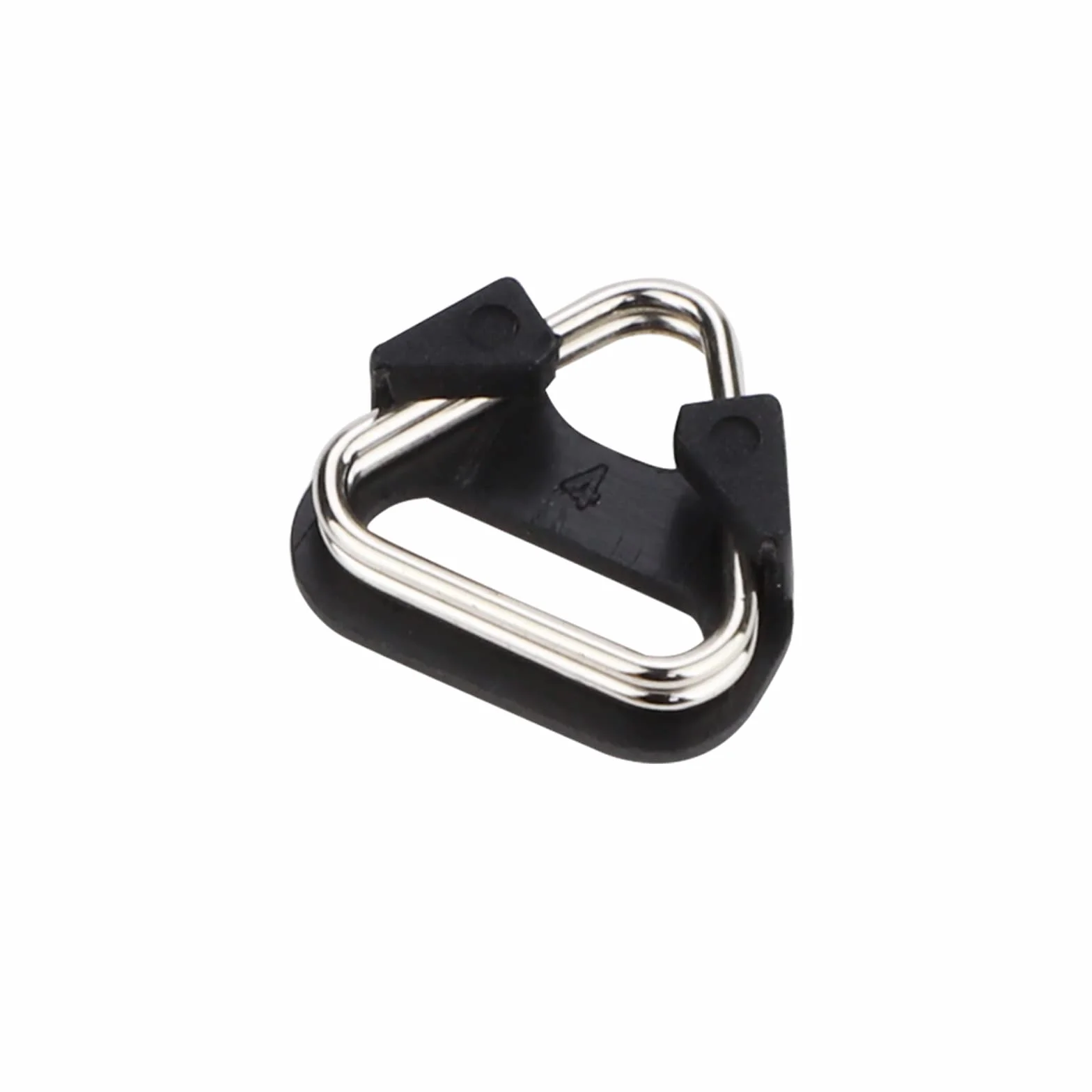Leftfoto 4 pièces Anneau de sangle d'appareil photo en acier inoxydable triangulaire avec capuchon en plastique pour sangle d'épaule d'appareil photo Noir