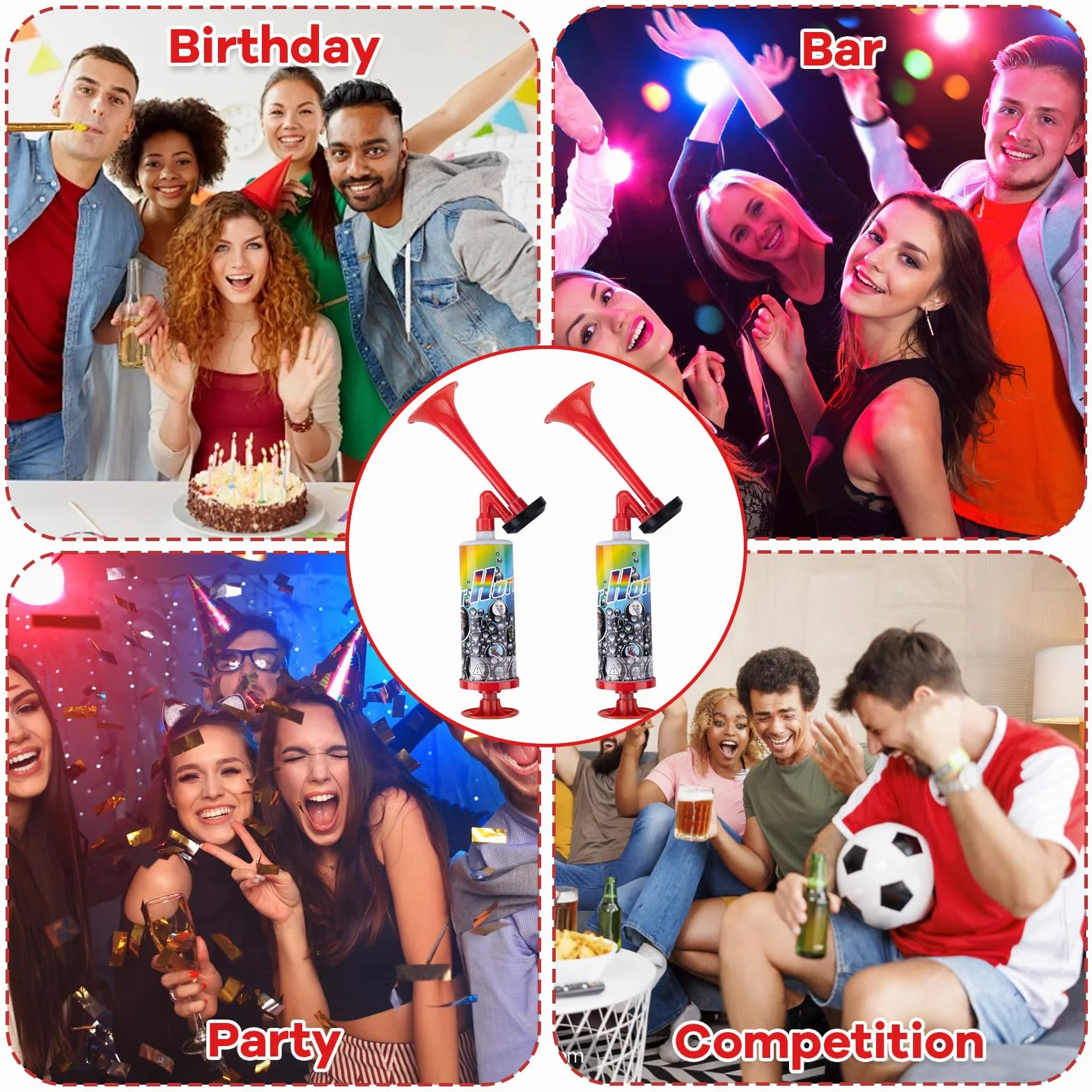 Airhorn Handheld Tröte Horn Laut Hupe Wiederverwendbare Fanfare Druckluft Tröten Anfeuern Fußball Partys