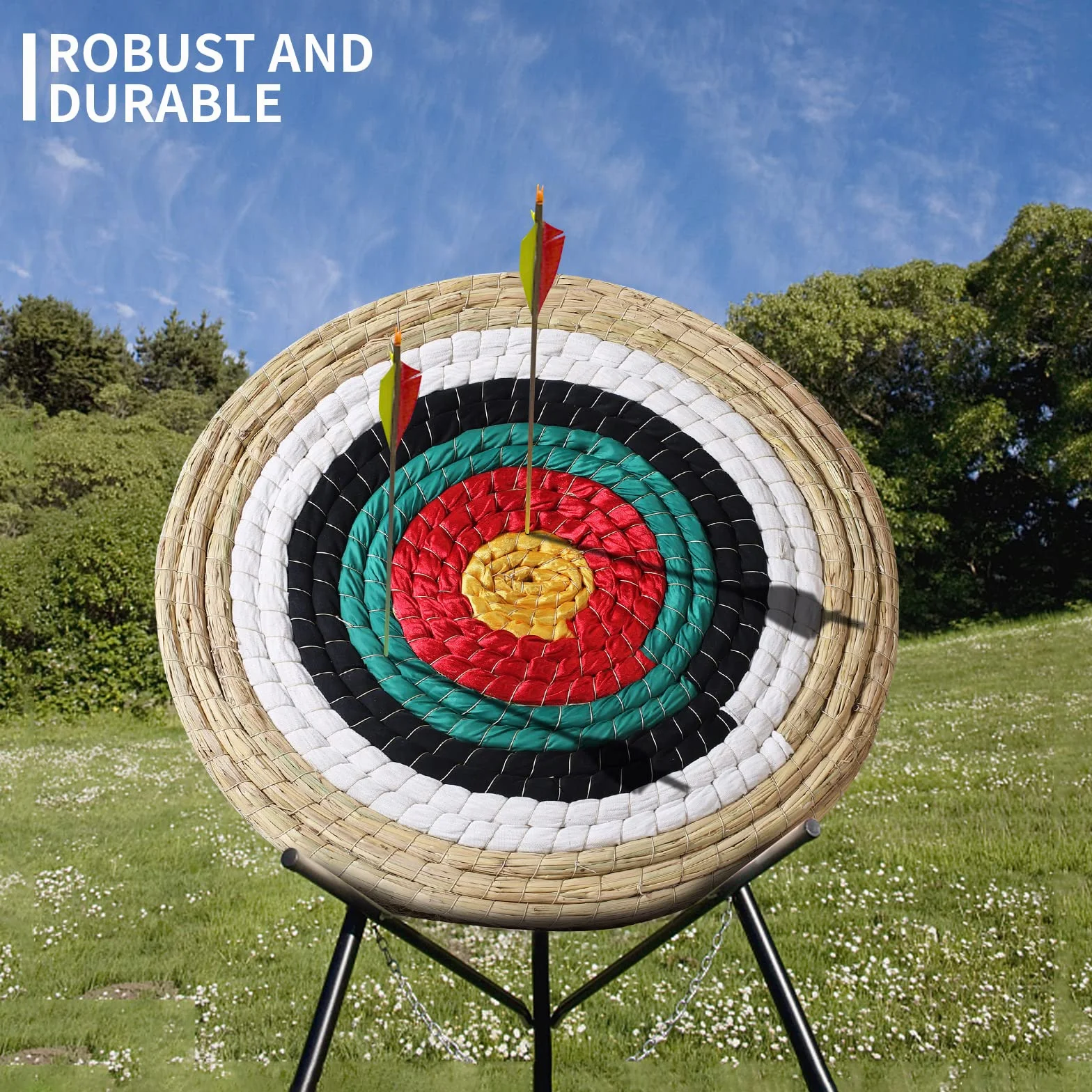 Cible de tir à l'arc 50cm en paille traditionnelle faite à la main pour chasse et arbalète