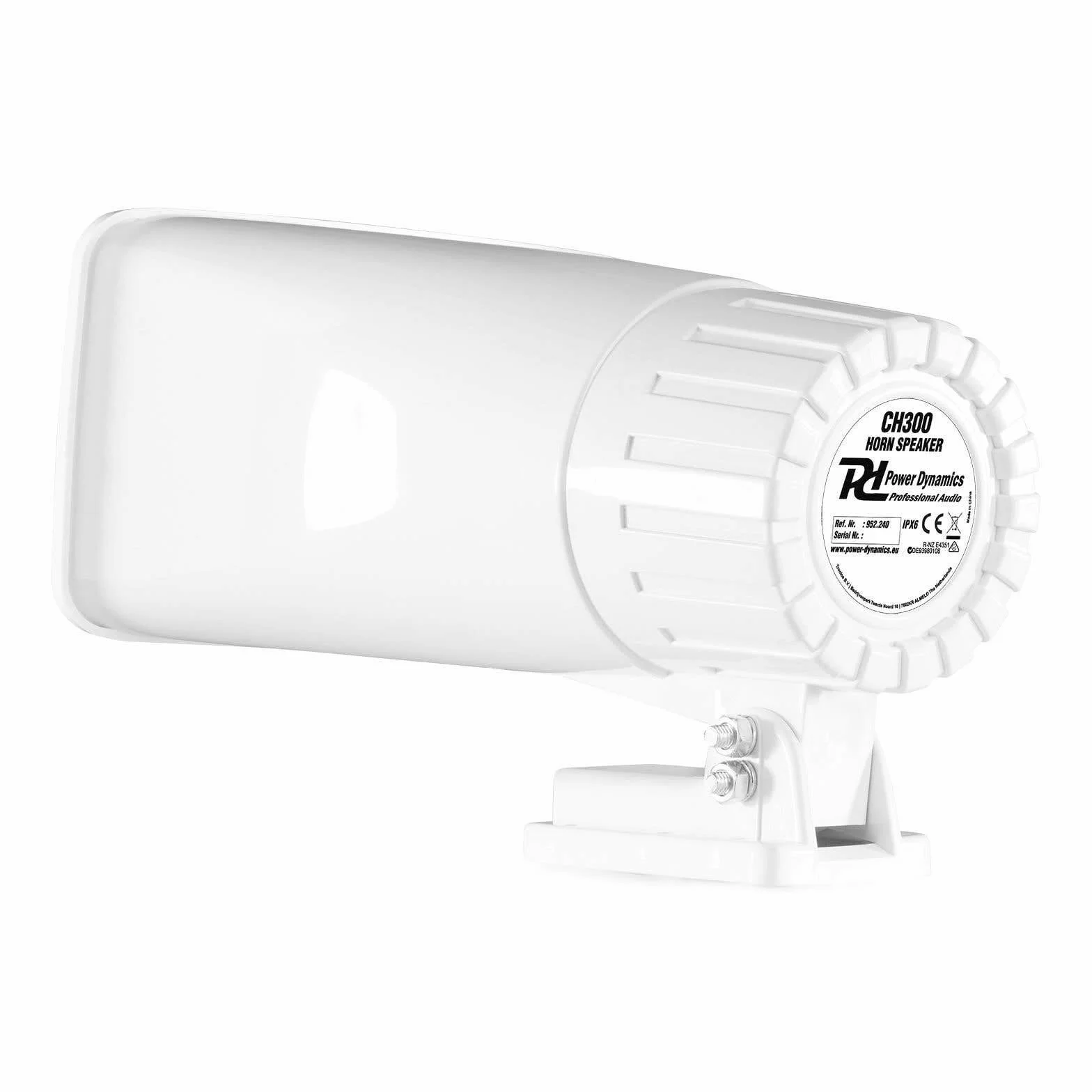 Power Dynamics CH300 Haut Parleur Pavillon 30 Watts - Blanc, Support de Montage Inclus, Idéal pour Sonoriser Vos Espaces Intérieurs ou Extérieurs