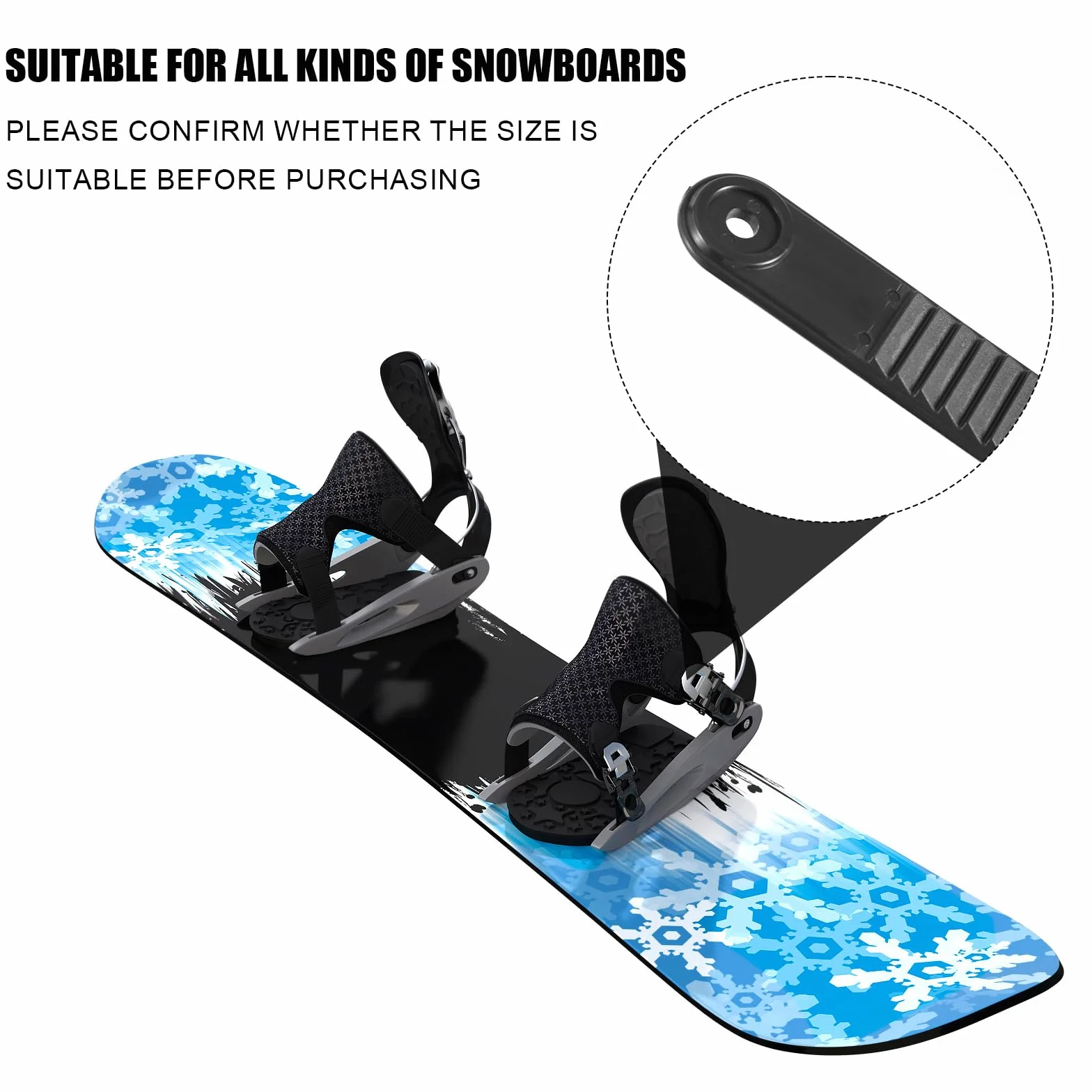 Gosknor Sangle de Fixation Snowboard 6pcs, Très Élastique Binding Straps Support