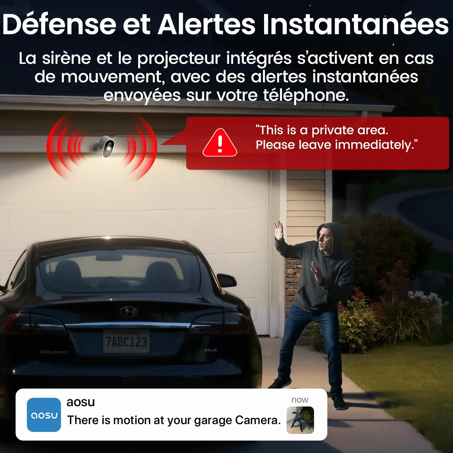 aosu 2K Camera Surveillance WiFi Exterieure sans Fil Solaire, Kit 4 Cam + aosuBase 2.0, sans Abonnement Requis, Extensible Jusqu’à 1 to, Vision Nocturne Couleur AI PIR Détection Suivi Inter-Caméras