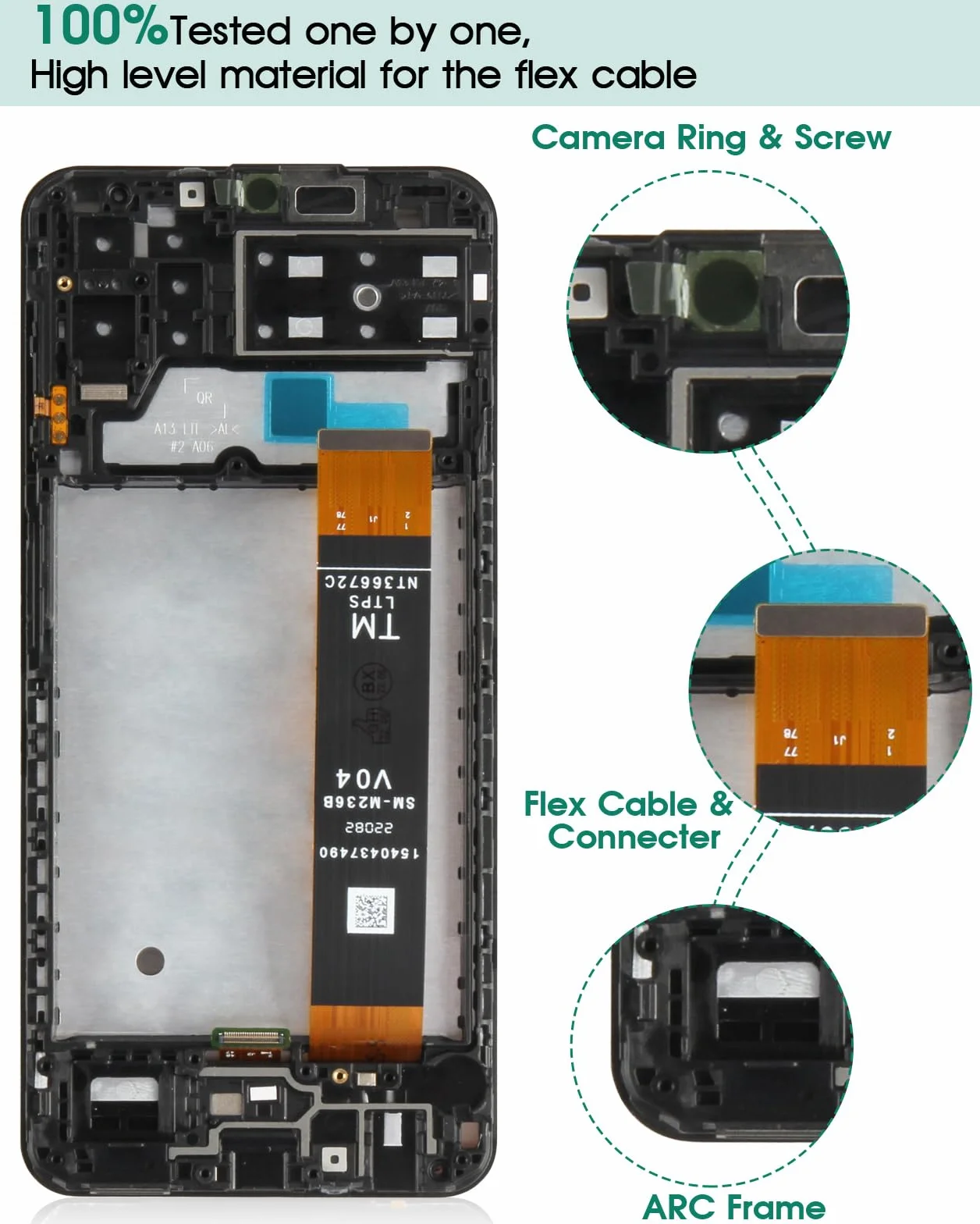 pour Samsung Galaxy A13 4G LCD Affichage pour Samsung A13 Écran de Remplacement pour Galaxy A13 Tactile A137 A135 Digitizer avec Cadre (Noir)