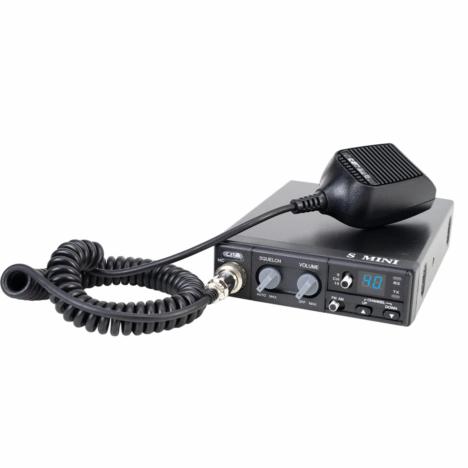 Radio CB CRT S Mini Double Tension, 12/24V, 4W, avec ASQ, AM-FM