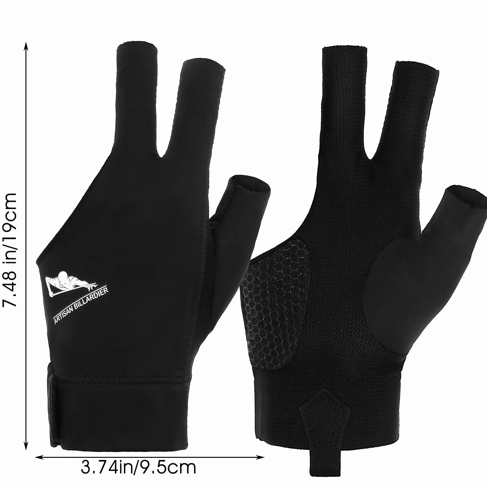 Gant de billard pour main gauche - Gants de sport pour queue de billard - Élastique à 3 doigts - Séchage rapide - Respirant