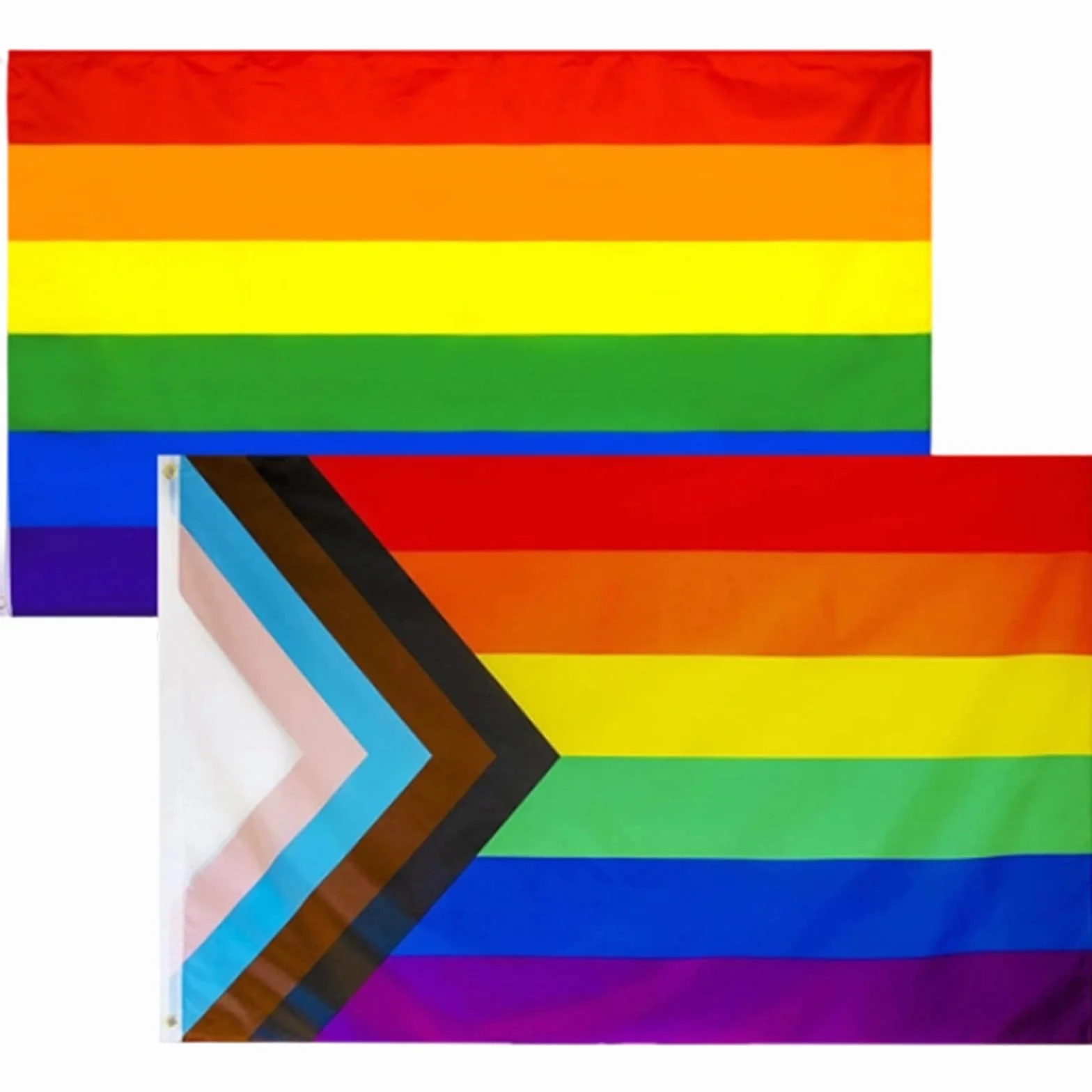 Drapeau LGBT Pride 90x150cm Lot de 2 Arc-en-Ciel Polyester Résistant Imperméable UV Intérieur Extérieur
