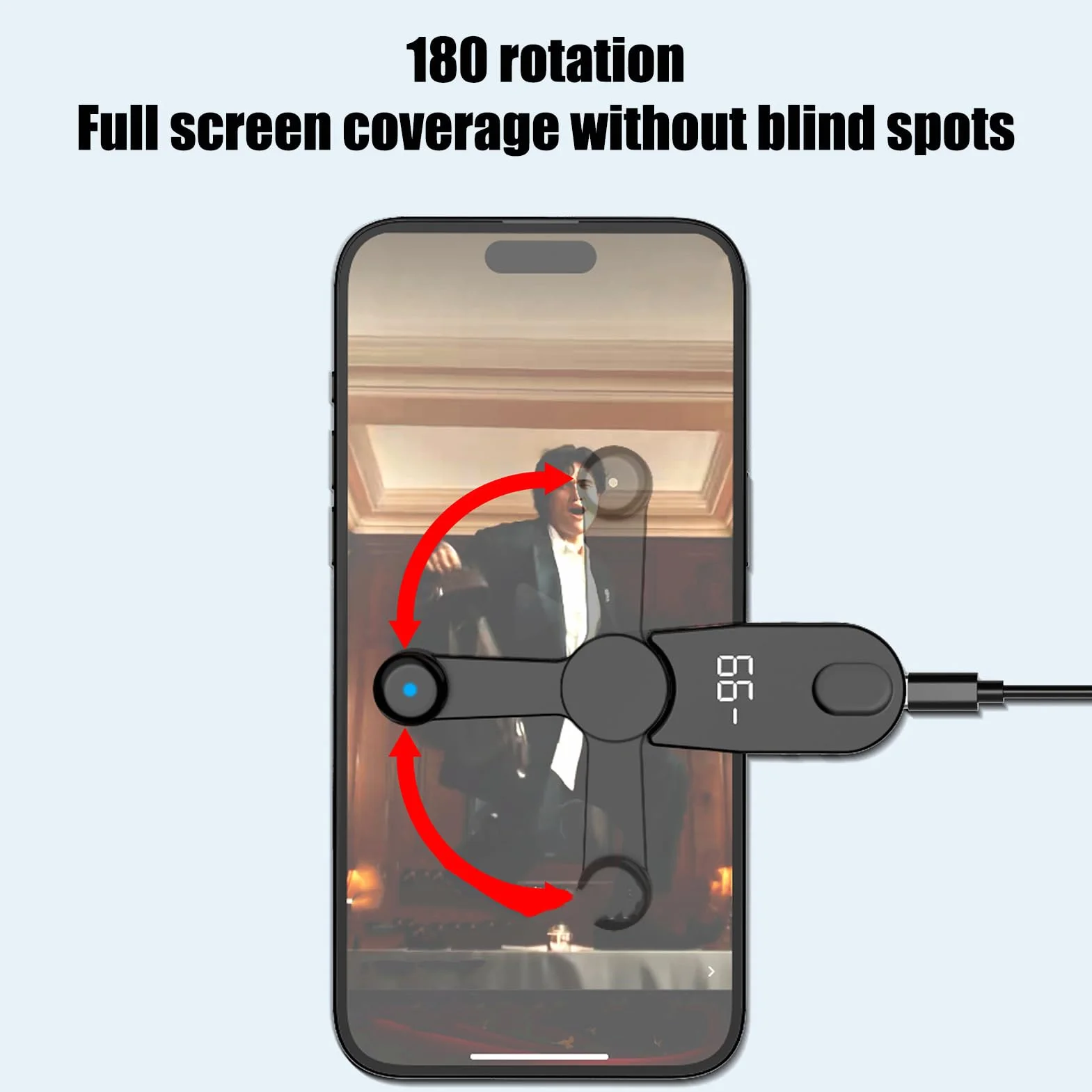 Cliqueur Automatique Écran - Tapoteur USB Rechargeable avec Vitesse Réglable Et Affichage, Rotation 180° Silencieuse | Accessoire Téléphone pour Jeux, Tâches Récompense, Diffusion Mobile