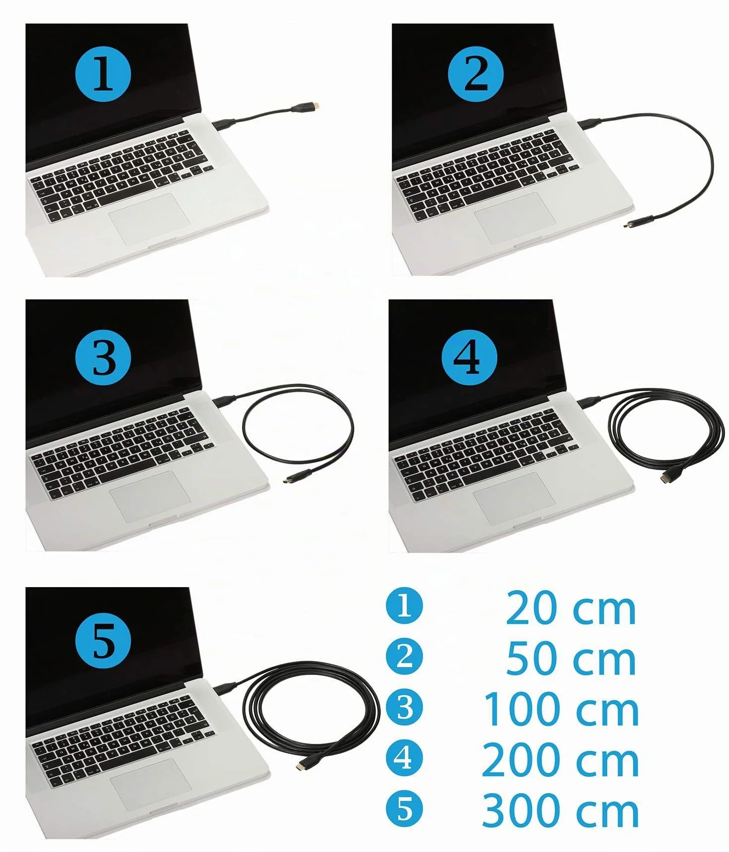 valonic cable HDMI court, 20cm - 4k, ARC, Ultra HD, Ethernet, high Speed - noir, pour TV, Macbook, PC, PS5 0,2m