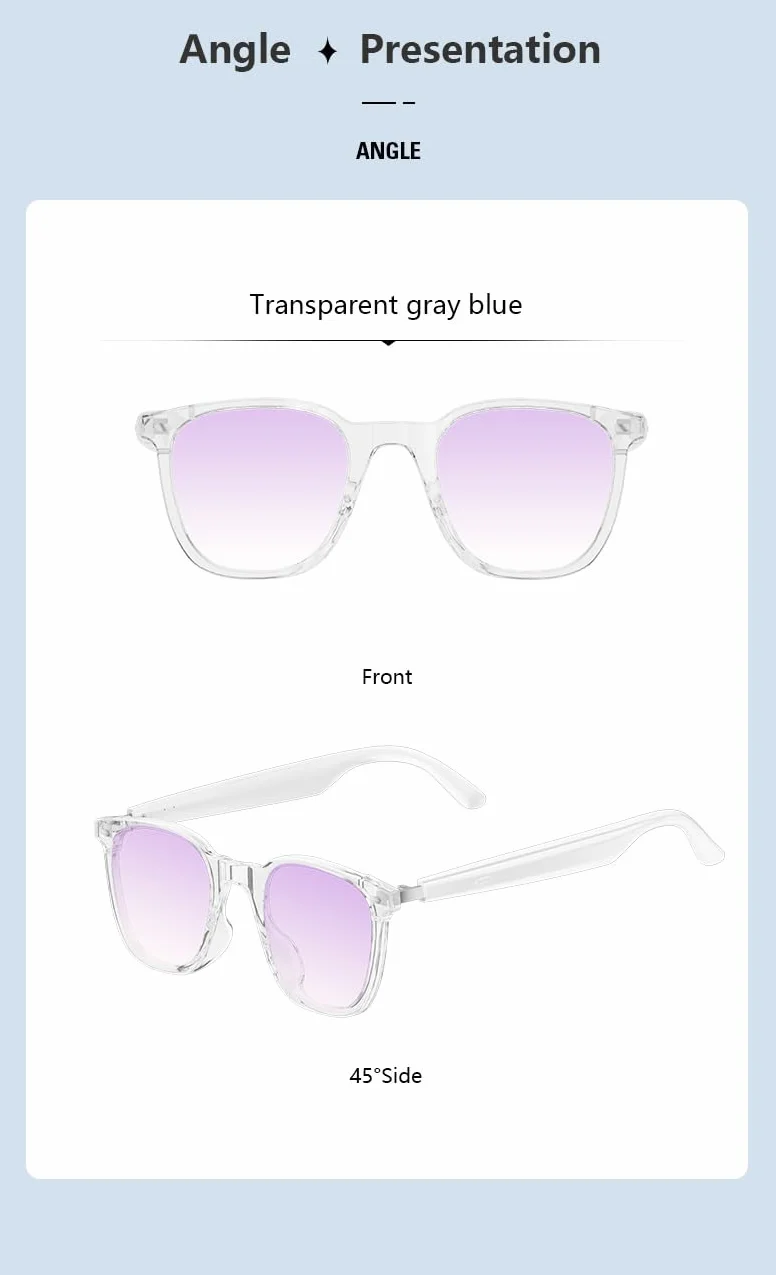 Lunettes Intelligentes avec Caméra 1080p 8 MP, Commande Vocale, Assistant IA, Reconnaissance d'Objets, pour Vlogging, Conférences et Enregistrement Vidéo (Violet)