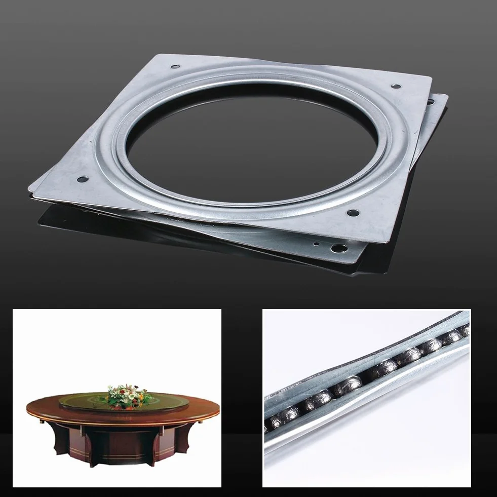 15cm/6in Quincaillerie de 500 Kg Roulements de Plateau Tournant Pivotant en Métal Carré pour Bureau TV Plaque de Roulement Rotative pour Plateaux de Service, étagères de Rangement de Cuisine
