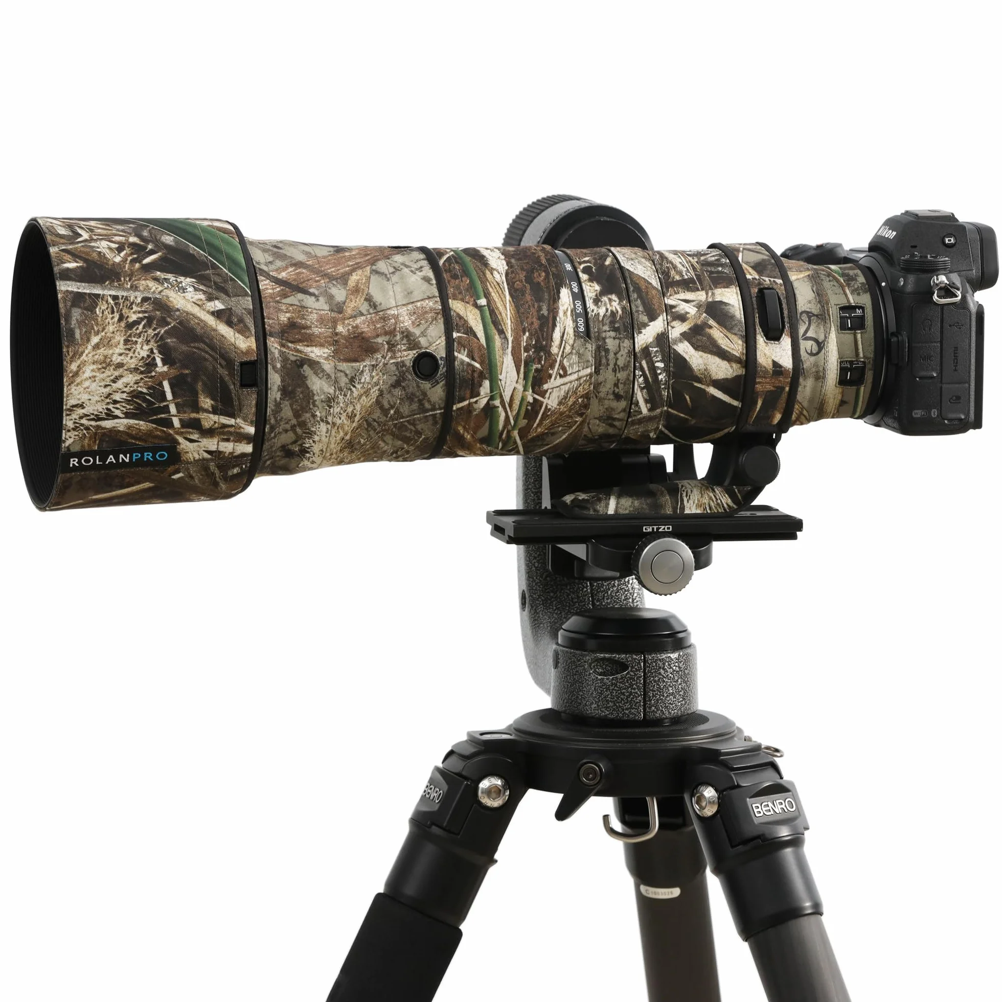 ROLANPRO Lens Coat Imperméable Compatible avec Nikon Z 180-600mm f/5.6-6.3 VR, Housse Anti-Pluie Lens Cover pour Photographie Animalière et Affût, #9 Herbe