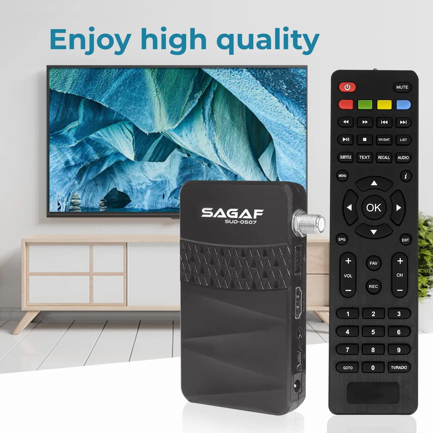 Leyf & Sagaf SUD-0507 Récepteur Satellite Mini DVB-S2 Full HD 1080p HDTV Scart USB Astra Hotbird Turksat