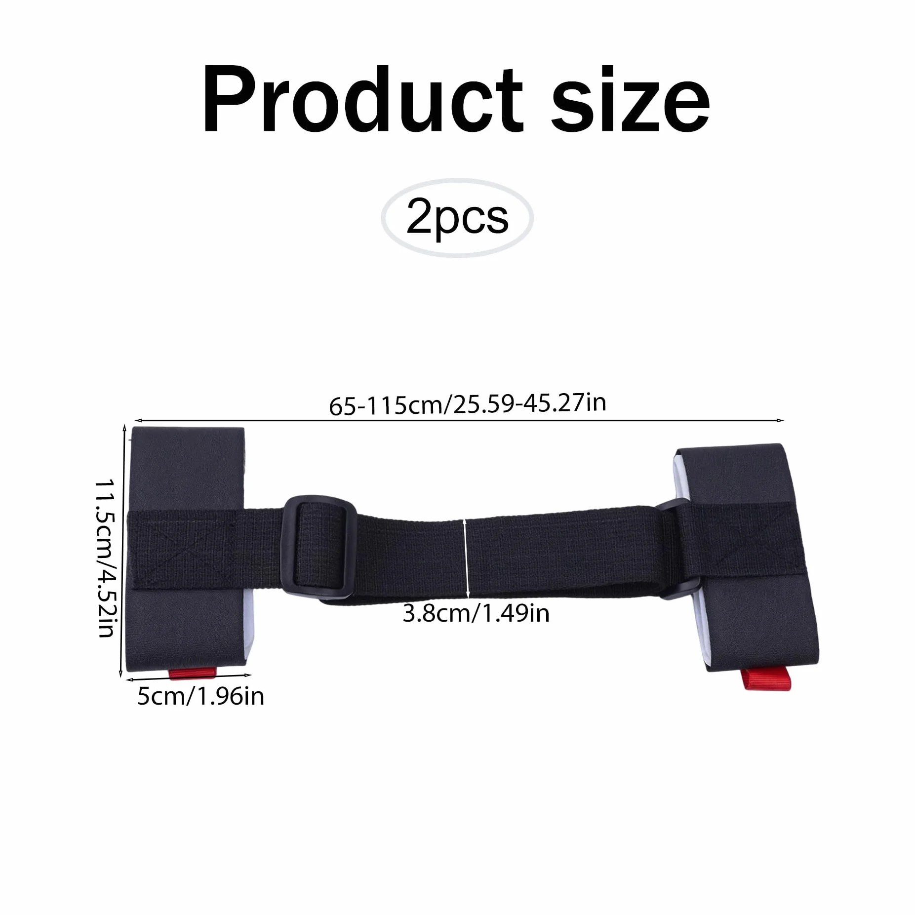 2 Pièces Bandoulière de Ski, Porte-Épaules Réglables avec Boucle Rembourrée, Noir