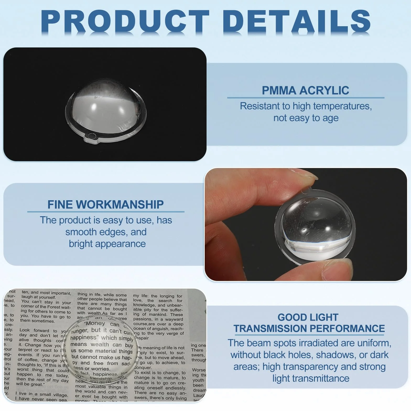 PATIKIL Diamètre 27mm Lentille Plate Convexe, 15 Pcs Hauteur 14mm Lentille Optique Convexe Condenseur LED en Acrylique avec Bord pour Lampe de Poche Voiture Vélo Projecteur, Transparent