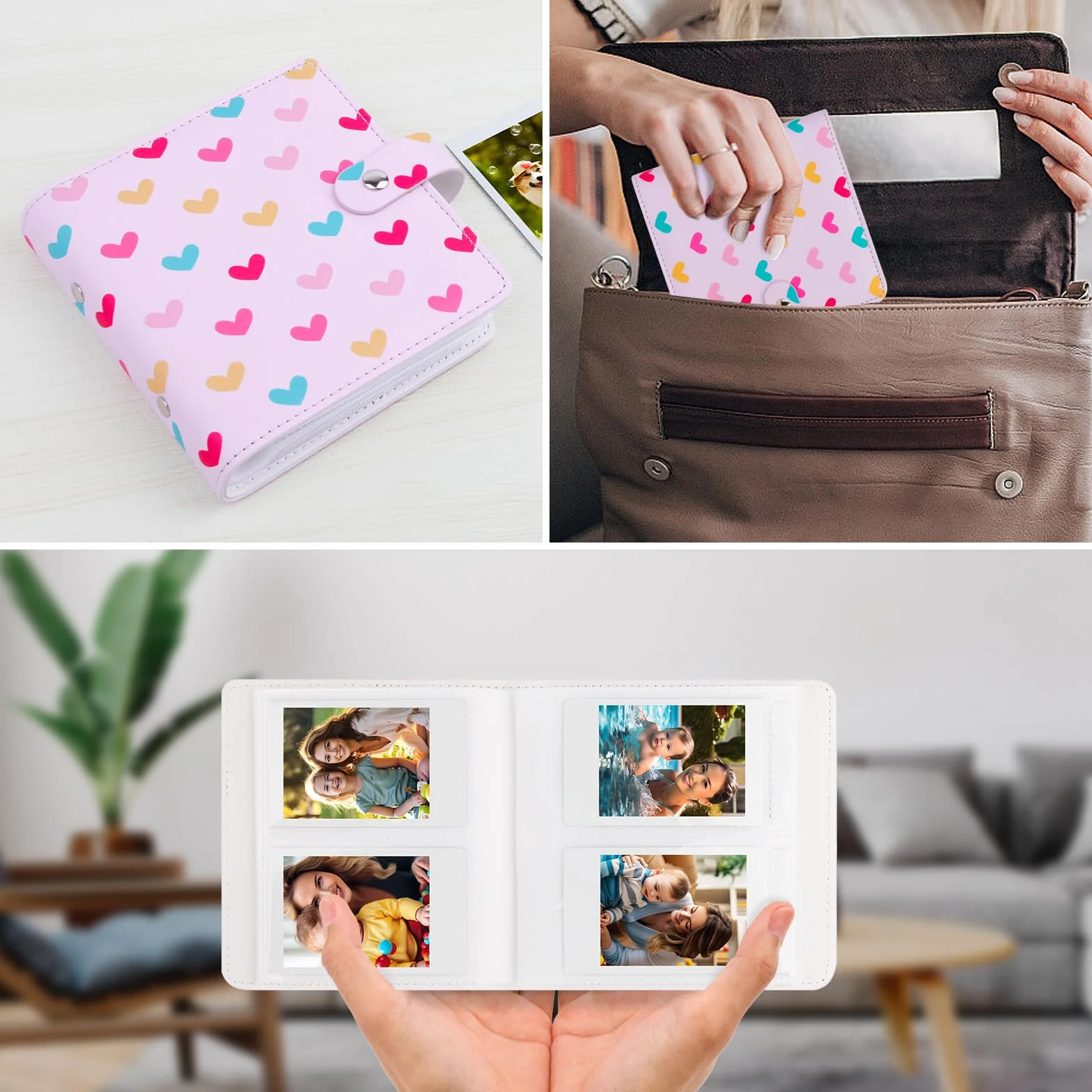 156 Album Photo pour Instax Mini Film(54 x 86 mm),2x3 inch livre d'images Compatible avec Polaroid Zink et HP Sprocket Instant Photo Paper,K-pop Photocards (Violet, 112 Pochettes)