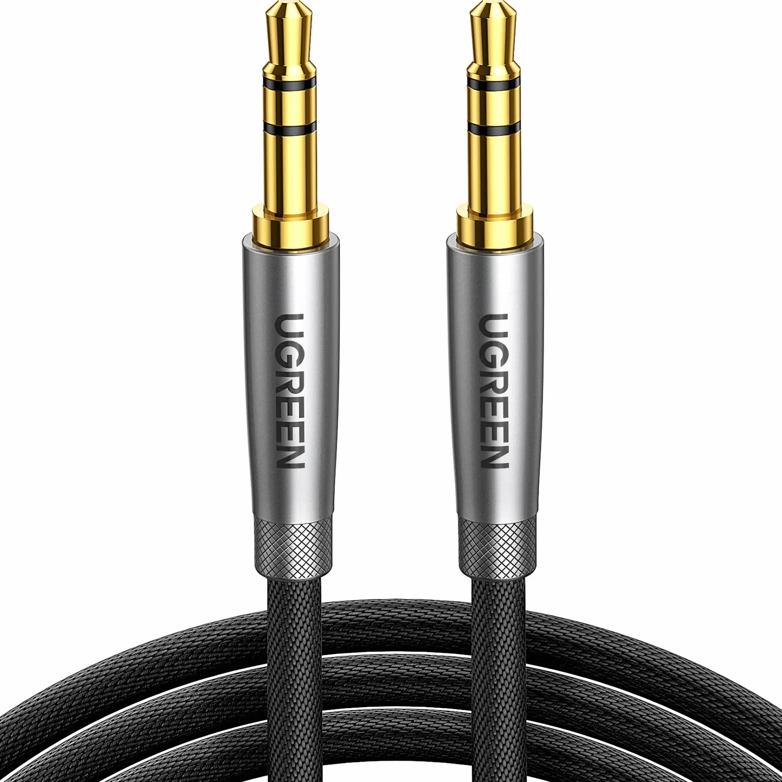 UGREEN Câble Audio Jack 3.5 mm Mâle Mâle HiFi Stéréo Nylon Tressé Auxiliaire 1M