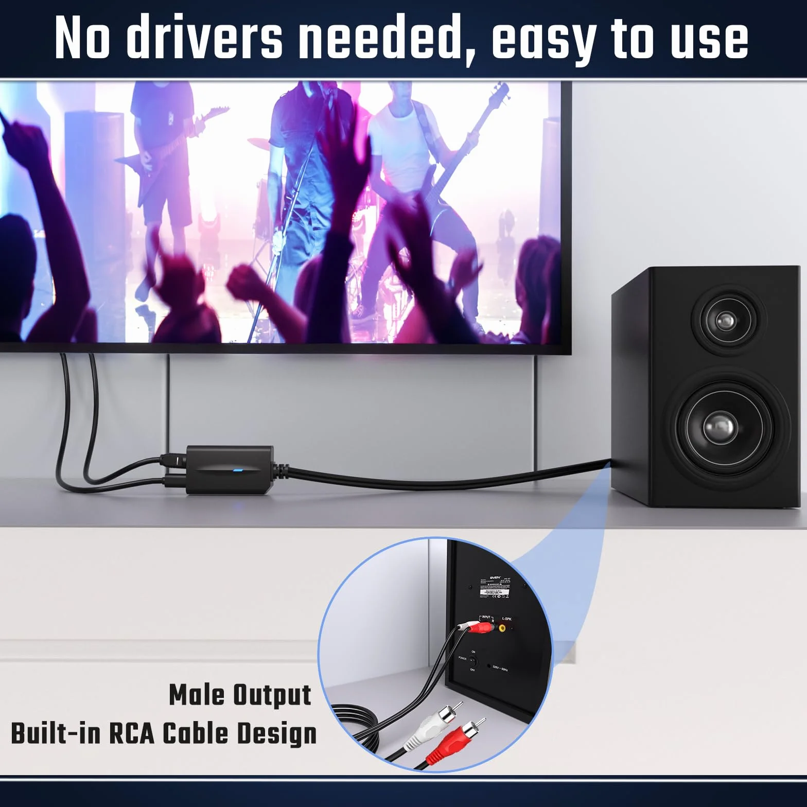 192 kHz DAC Convertisseur Audio Numérique vers Analogique Optique SPDIF Coaxial Toslink vers RCA Adaptateur Stéréo L/R RCA Jack 3,5mm