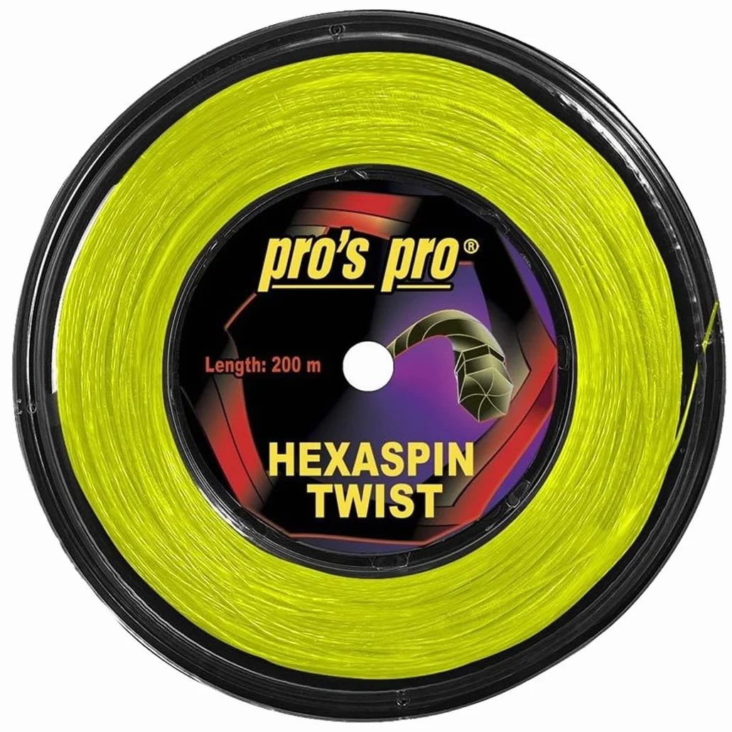 Generisch Hexaspin Twist Corde de tennis 200 m Vert citron 1,25 mm
