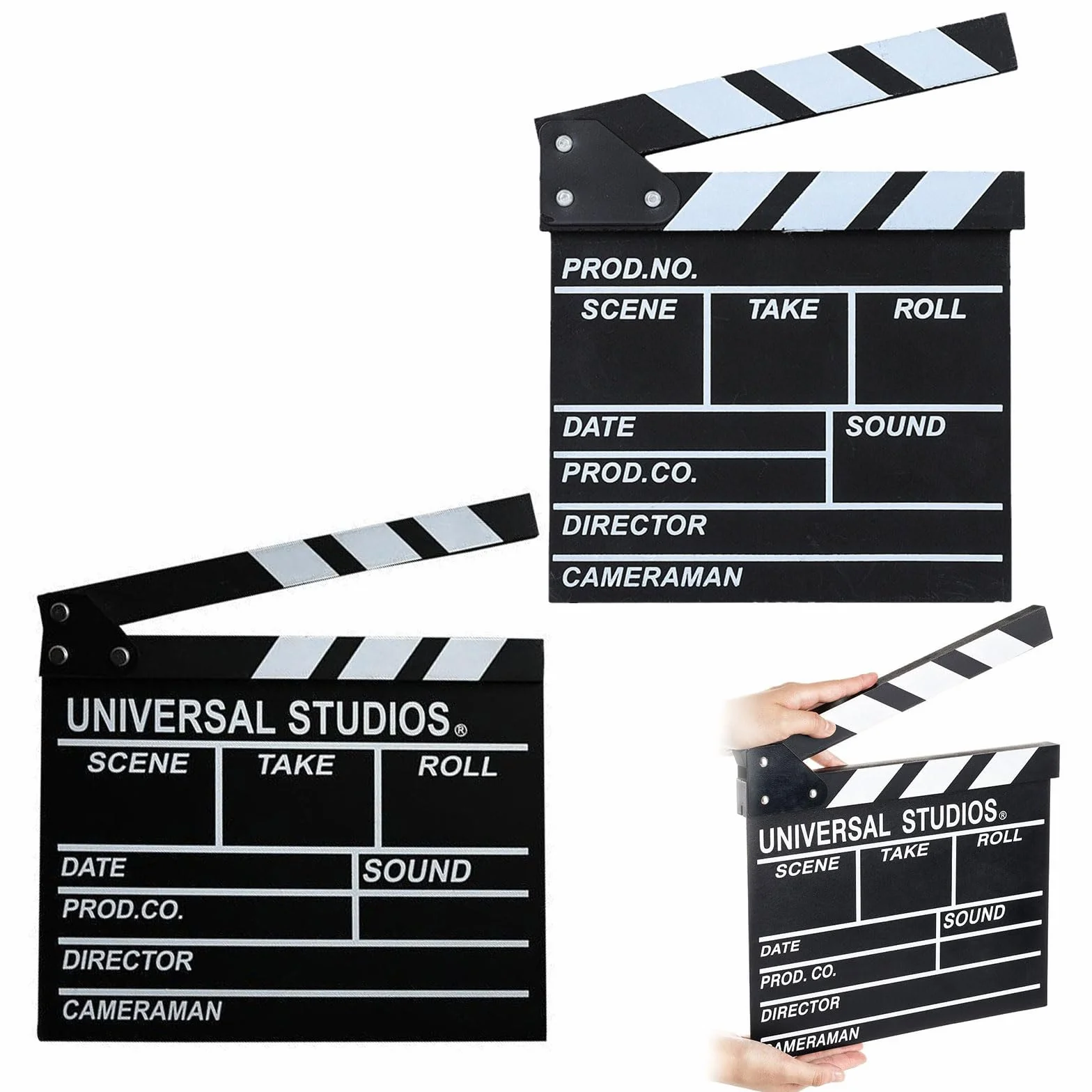 clap De Cinéma Générique Noir et Blanc 18 x 20 cm Clapper Board Réalisateur Marqueur Cinéma Décoration Film Coupe Prop pour Production Vidéo TV Action Cut Clapper 2pcs