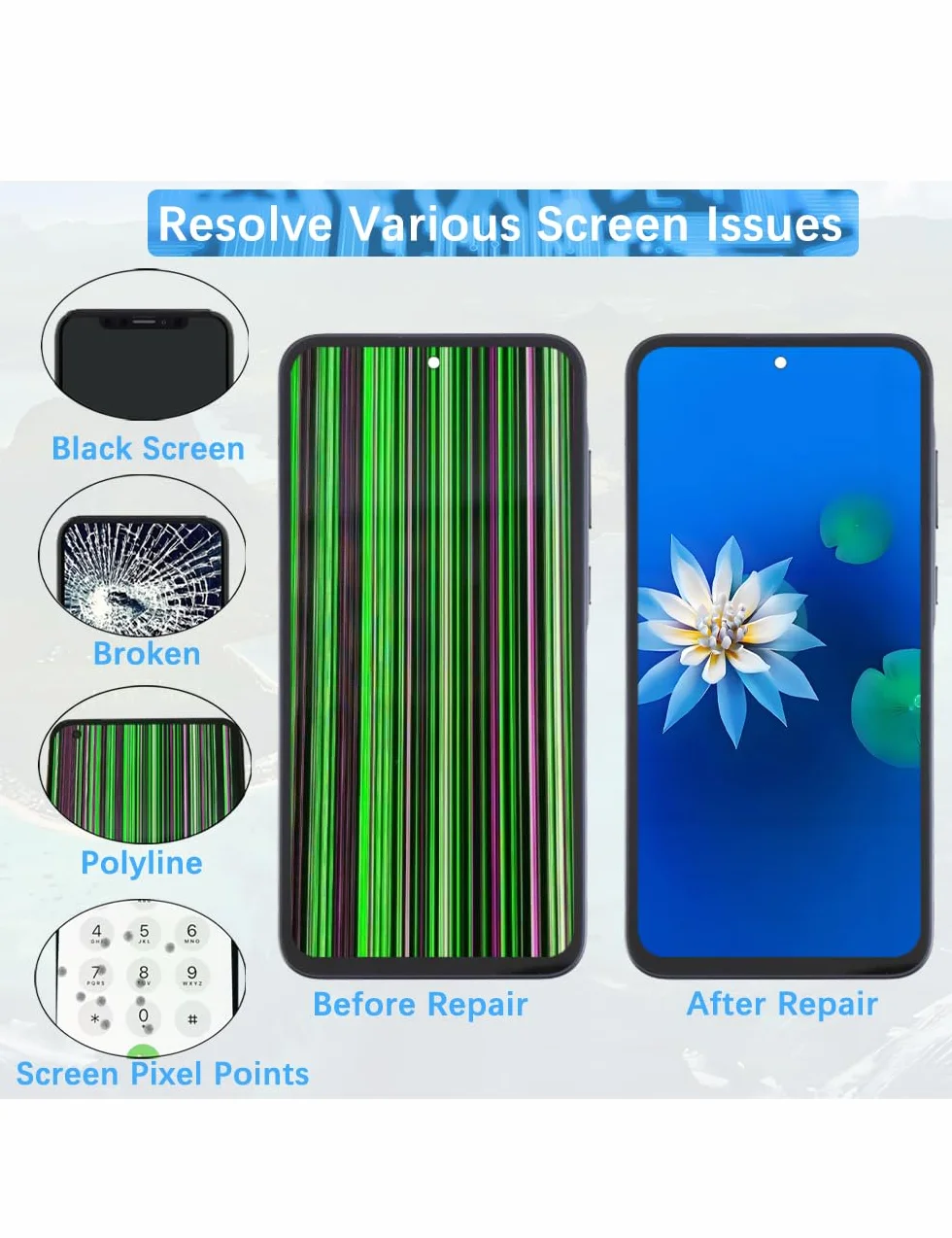 H&LYCYJ Écran LCD pour Samsung Galaxy A35 5G TFT A356E A356E/DS A356B Kit de remplacement d'écran LCD (Noir avec cadre, Sans empreintes digitales)