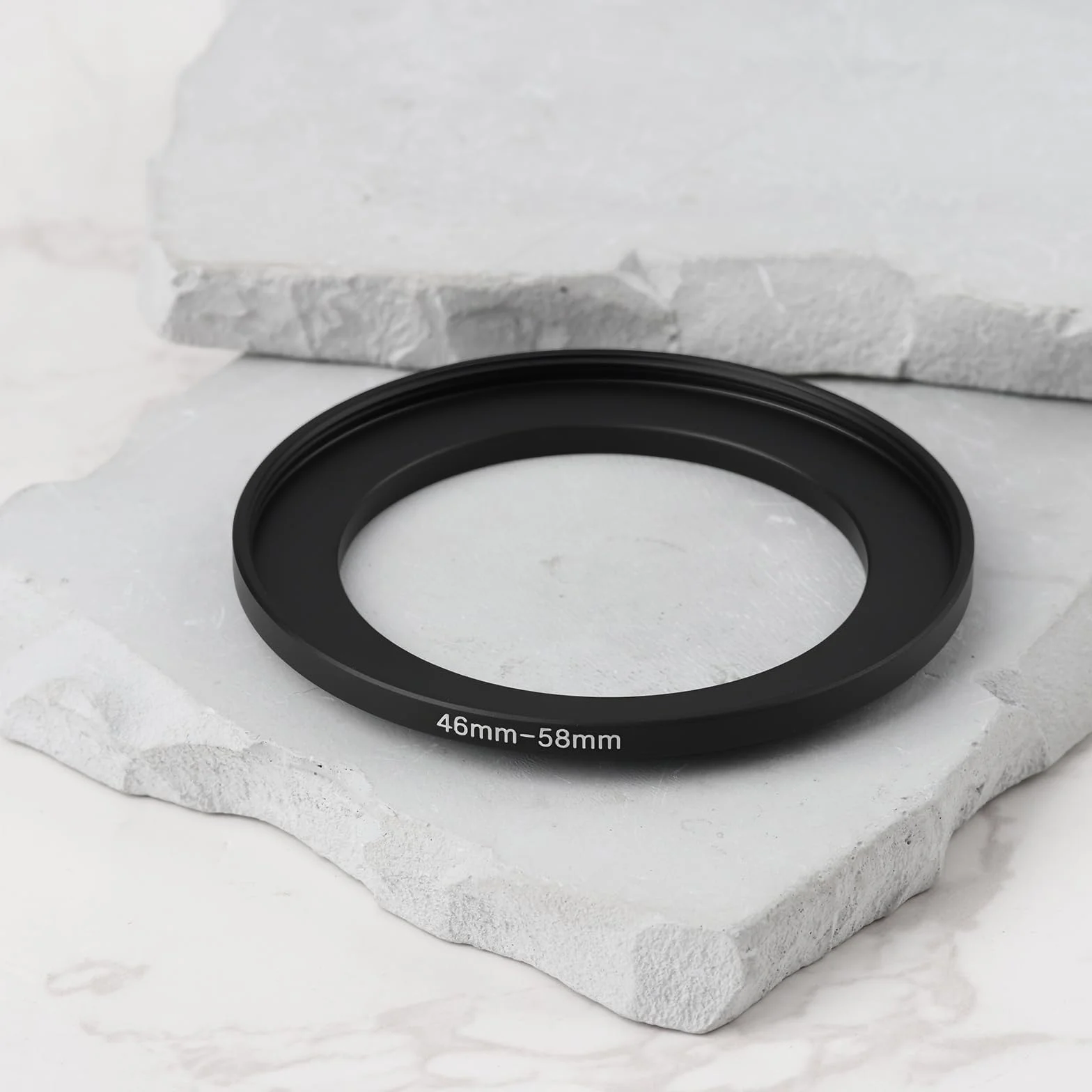 Lot de 2 bagues d'adaptation Step Up en alliage d'aluminium 46 mm à 58 mm Filetage 0,75 mm pour filtre d'appareil photo