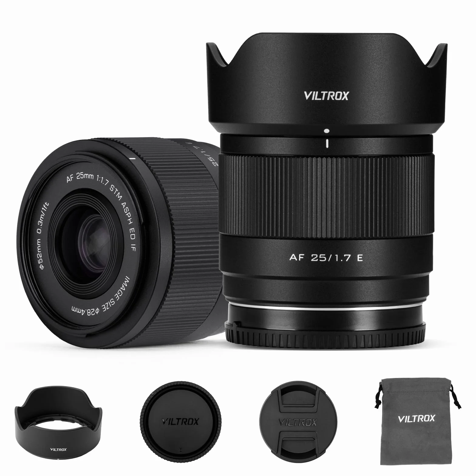 VILTROX Objectif 25 mm F1.7 Air FE Pocket Dispo AF F/1.7 E-Mount Portable Shot pour Sony Objectif d'entrée de gamme Auto Fcous APS-C Large Aperture Prime FE Objectifs