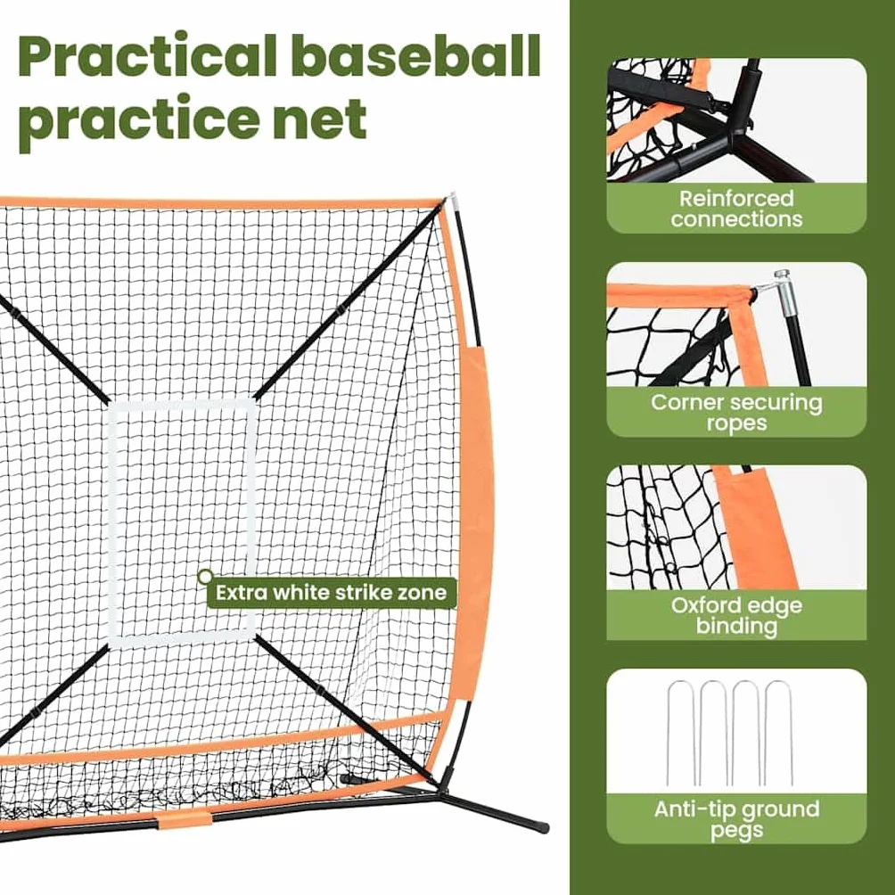 vidaXL Filet d'entraînement Baseball 180 x 89,5 x 152,5 cm Portable Plier Jardin
