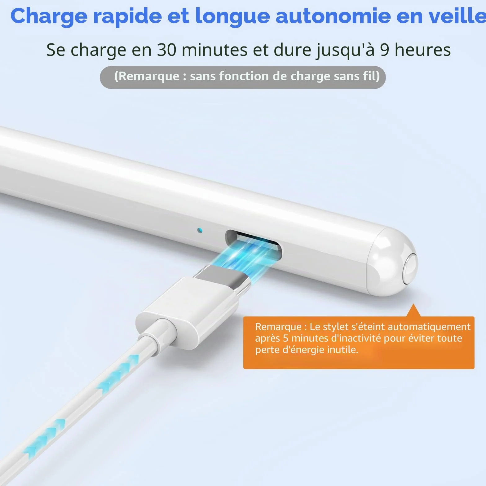KISSLEAF Stylet Universel pour Tablette Android Samsung Lenovo Huawei Xiaomi Vivo avec 5 Astuces Pointe de 1.5 mm Charge Rapide 30min Adsorption Magnétique