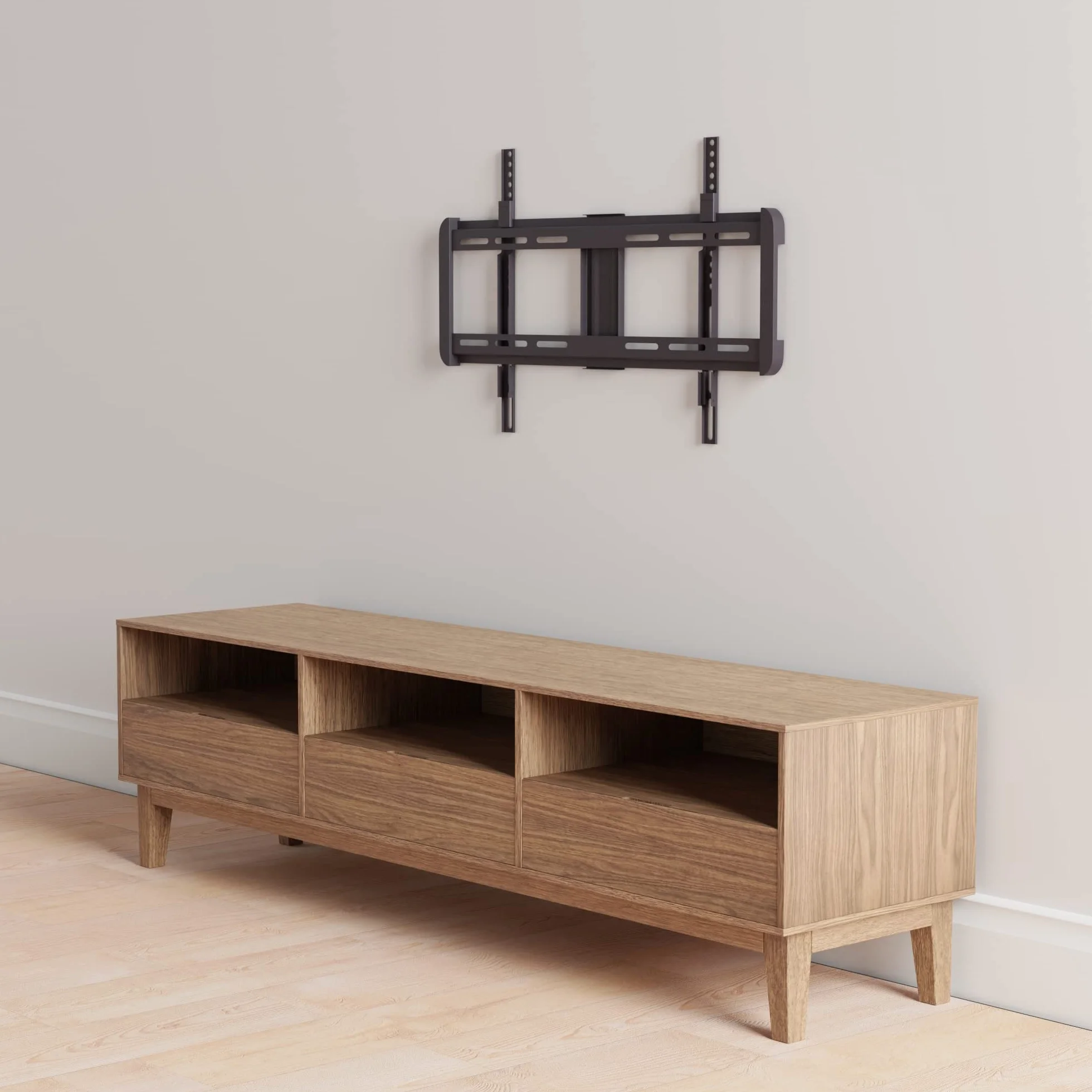 Amazon Basics Support mural fin pour télévision - Position horizontale ajustable après installation, 1 pièces, Pour (32 à 86 pouces), 81.2 à 218 cm, Noir