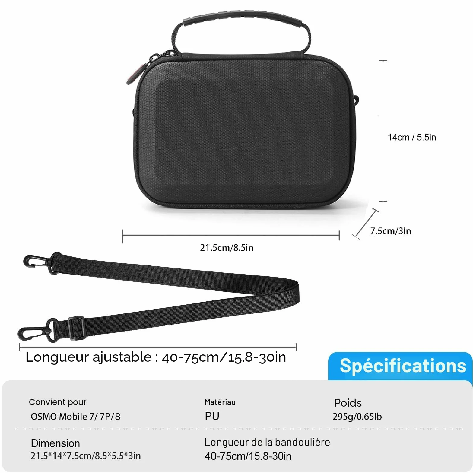 DJI Osmo Mobile 8/7P Sac de Rangement Portable Compact pour Vlog Combo Accessoires