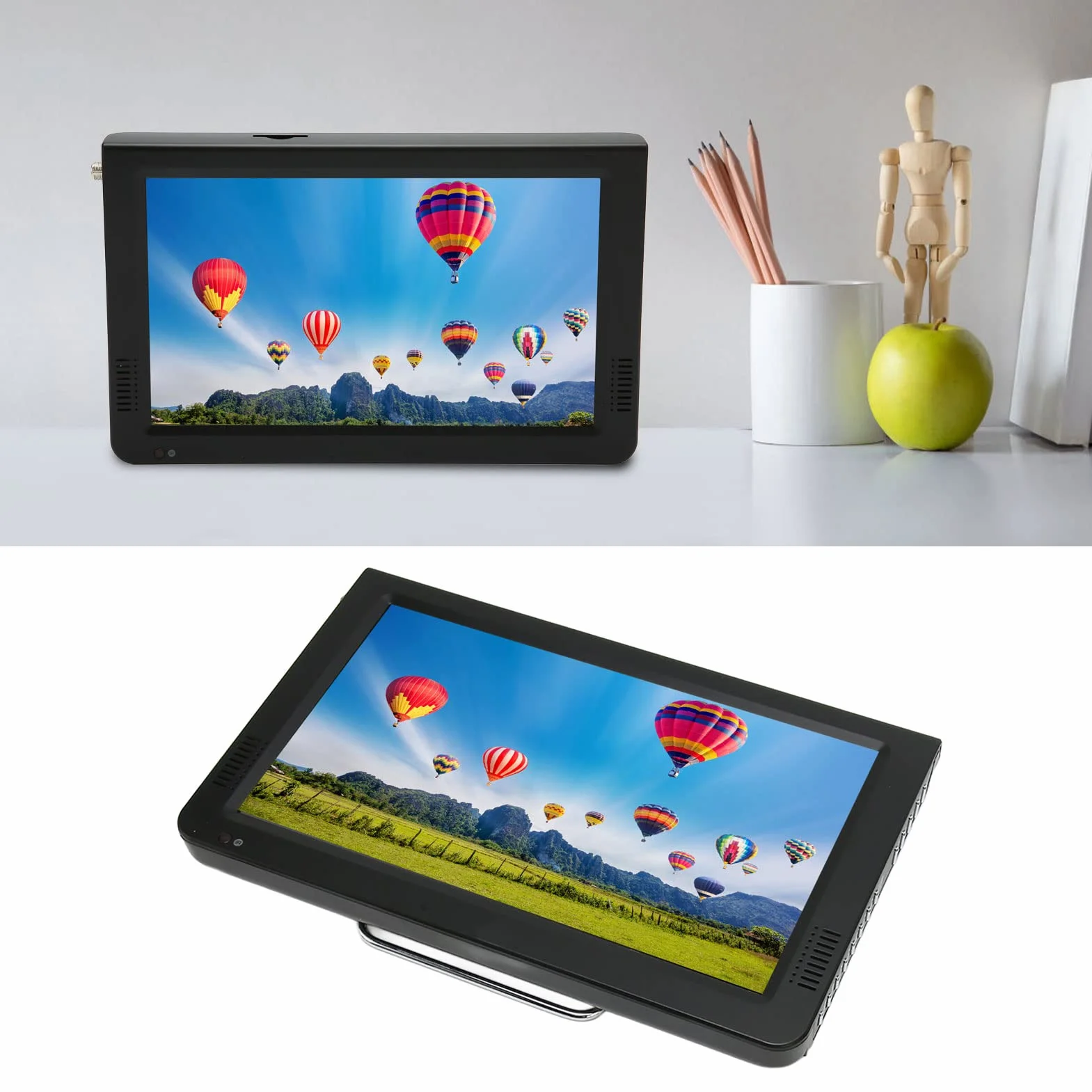 Télévision Numérique Portable 10 Pouces, 1080p ATSC Car TV Télévision Numérique Smart TV, TV Portable ATSC Télévision Numérique avec Batterie au Lithium Rechargeable, pour la