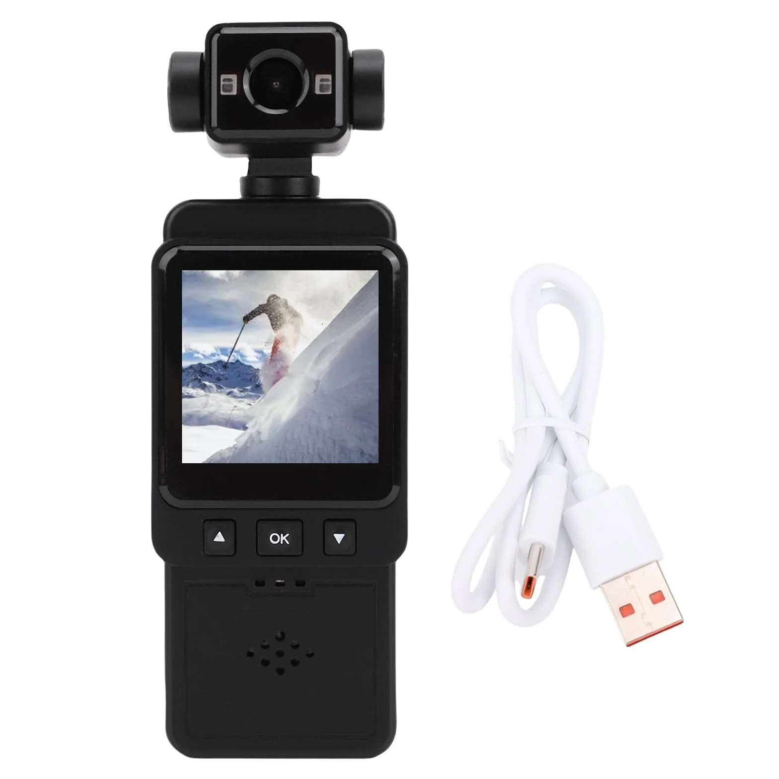 Topiky Caméscope, Caméra de Vlog Numérique de Stabilisation Multi-axe pour Youtube, Caméras Corporelles avec Enregistrement Audio et Vidéo, de Vidéo Portable Vlogging