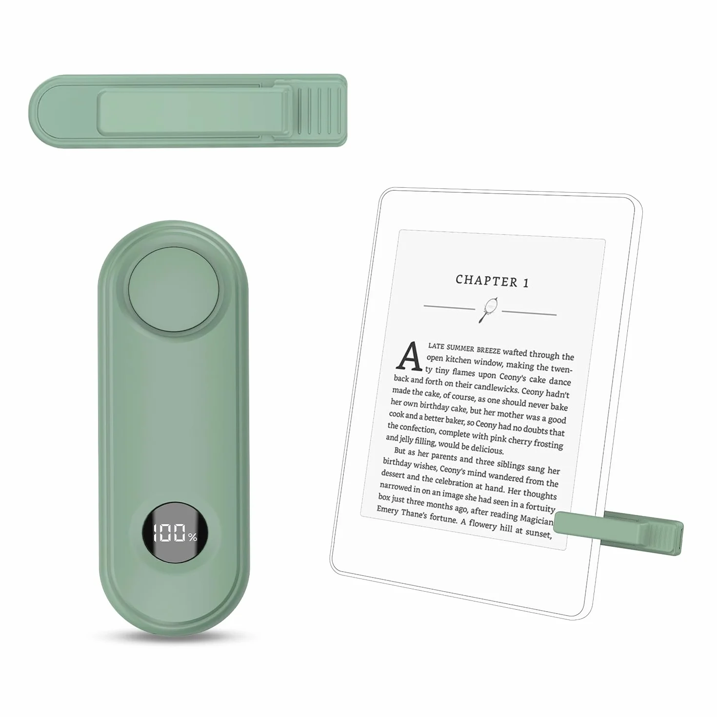 RF Télécommande Tourne Pages pour Kindle Paperwhite Scribe Oasis, iPhone, Tablettes Android, Vert Clair