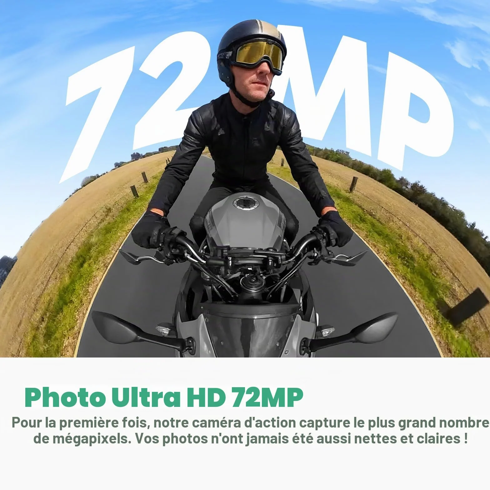 AKASO 360 Kit Moto pour Caméra d'action, Camera Sport à 360° avec Carte Mémoire 128 Go, 5.7K 360 Vidéo, 72MP Photo, SuperSmooth, 2.29" Écran Tactile, Effet Selfie Stick Invisible, Horizon 360° Lock