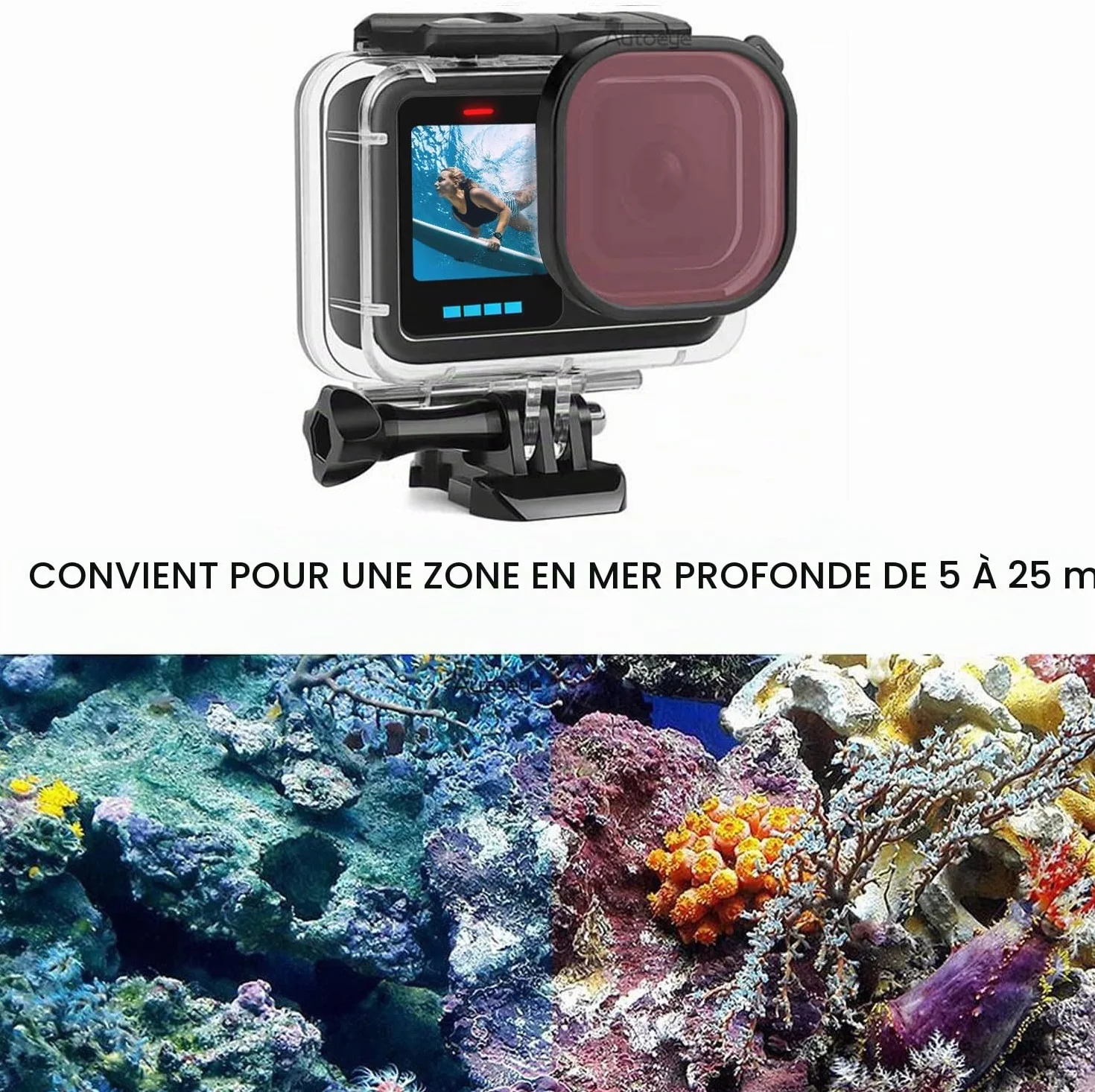 FitStill Lot de 3 Étuis de Protection Étanches pour Go Pro Hero Noir 60 m