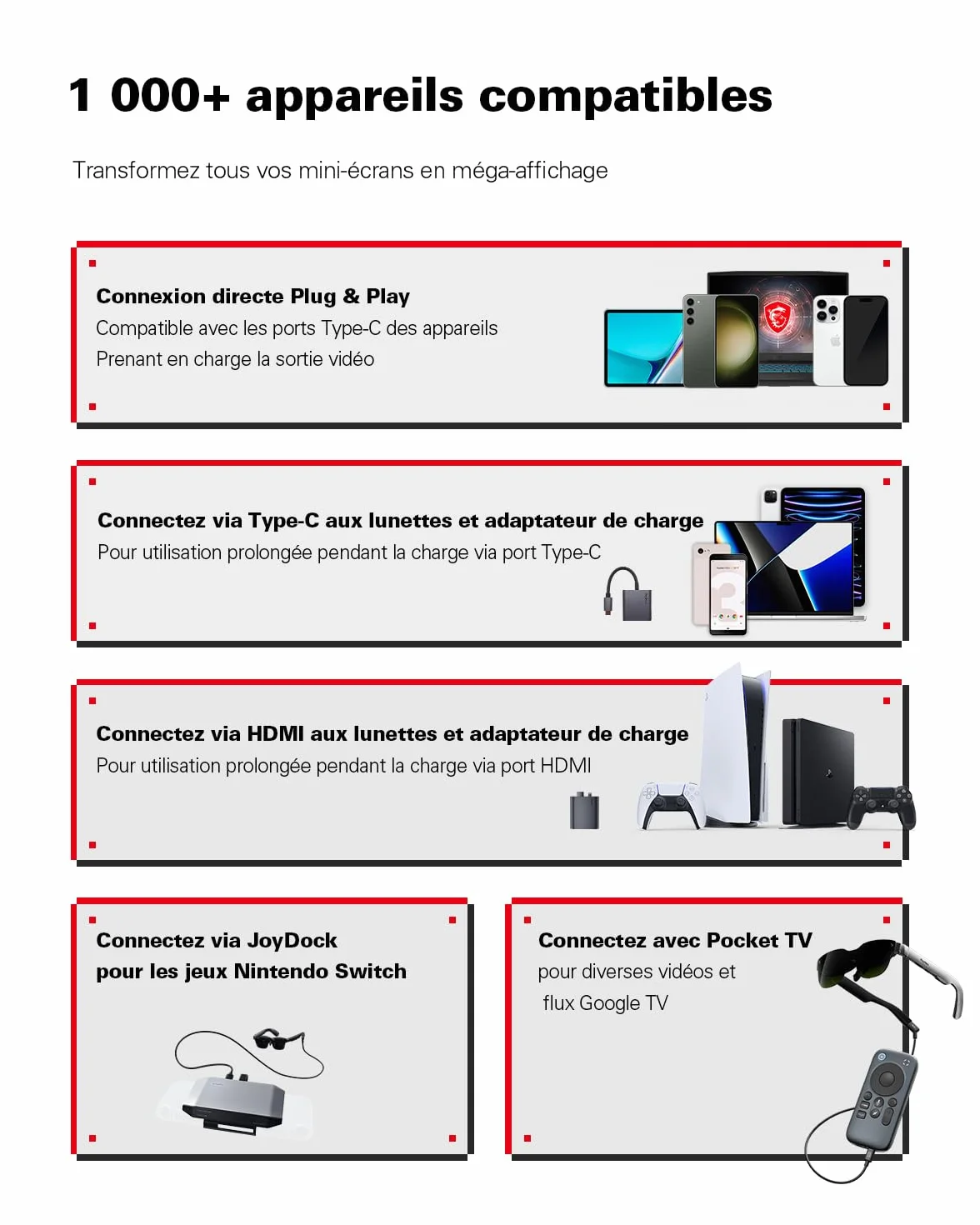 RayNeo Air 3s Lunettes AR/XR, Écran HueView 201" 120Hz FHD, Lunettes Connectée AR Portables pour iPhone 16/15, Android, Mac, Switch, PS5, Steam Deck – Théâtre Portable