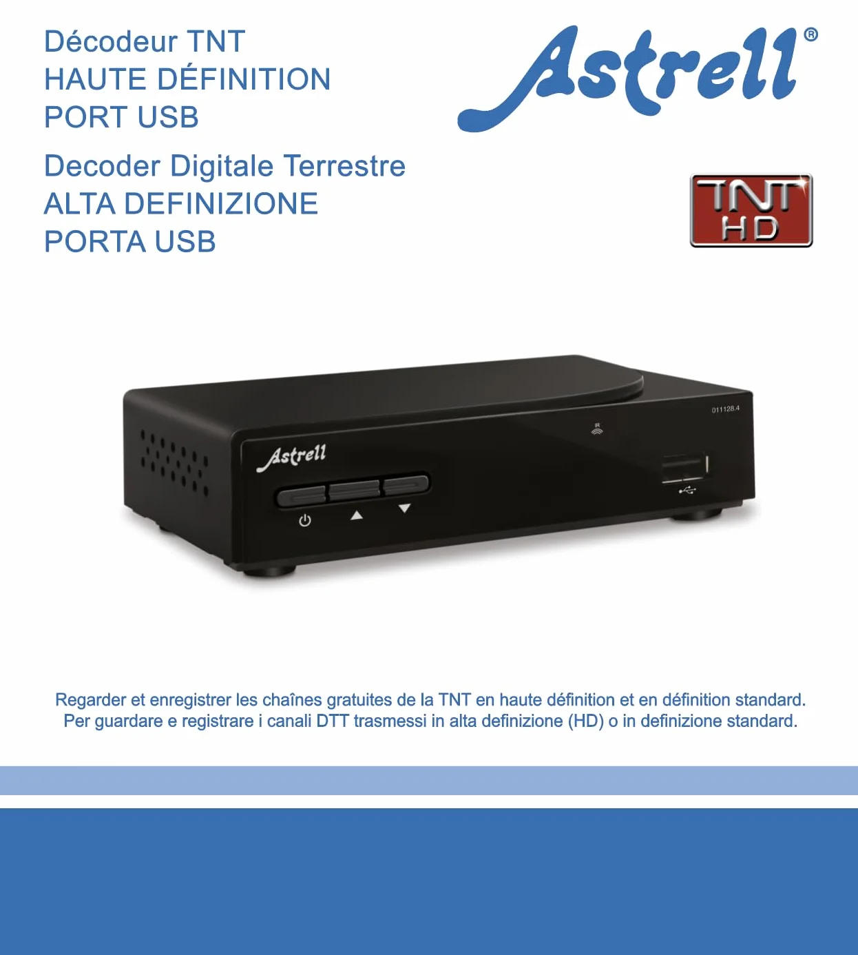 ASTRELL 011128 Décodeur TV TNT HD Télécommande Boitier Tuner Adaptateur Recepteur Chaine Gratuites Télé Antenne Port USB HDMI Péritel Noir