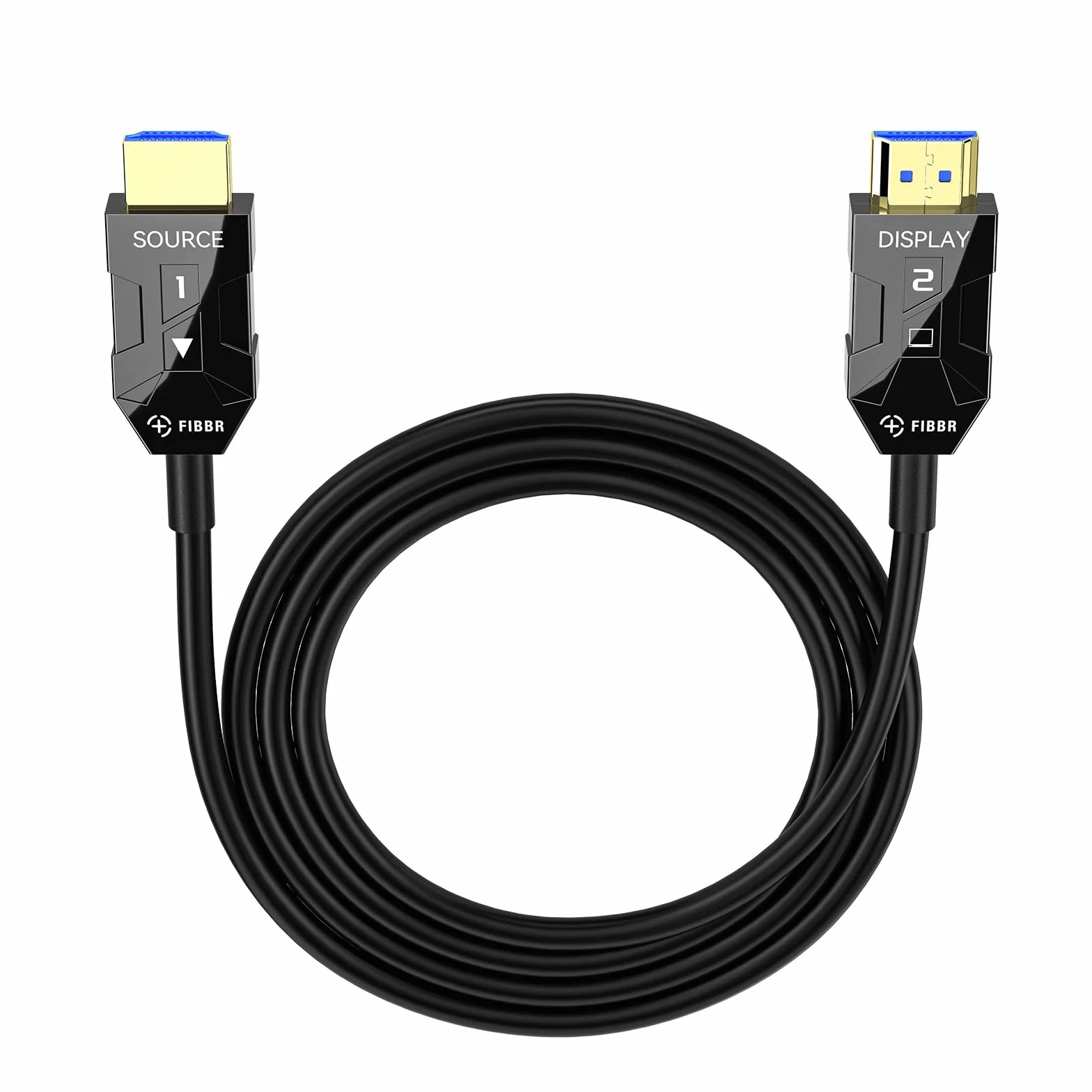FIBBR 8K HDMI 2.1 Câble Optique 10M, 48Gbps Ultra Rapide HDMI Câble Actif AOC, 8K@60Hz 4K@120Hz/144hz eARC HDCP 2.2 et 2.3 Dynamic HDR Dolby Sound pour Home Cinéma, Amateurs de Jeux, Vidéo HD