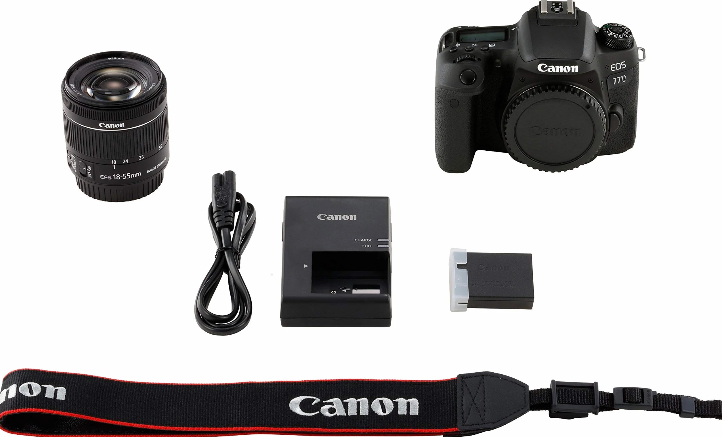 Canon EOS 77D Reflex Numérique + EF-S 18-55mm F/4-5,6 IS STM - Noir (Reconditionné)