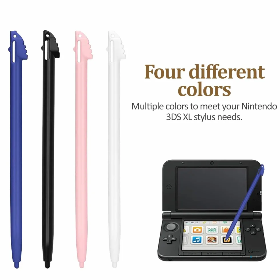 Lot de 4 stylets pour écran tactile Nintendo 3DS XL, accessoires console jeu 3DSXL, plastique (4 couleurs)