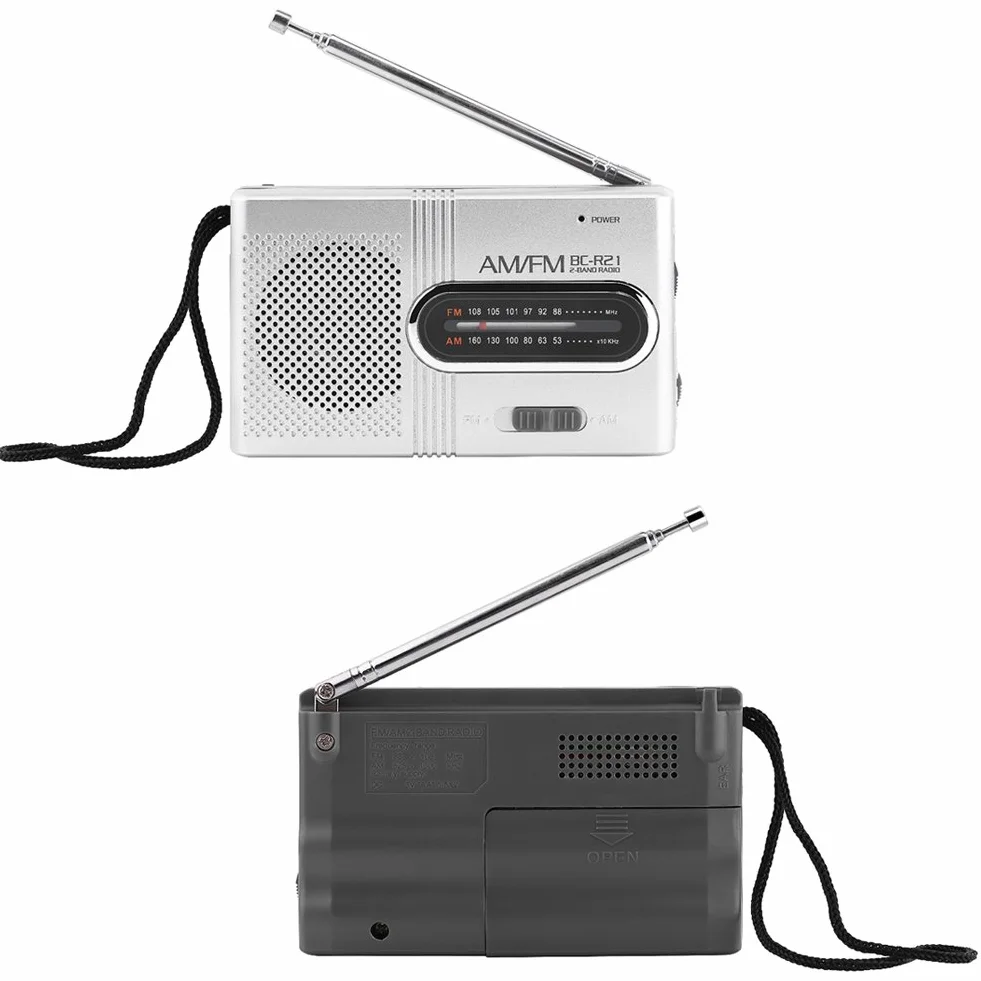 Radio AM FM Portable - Mini Radio avec Antenne Télescopique et Prise Casque, Haut-parleurs Stéréo Récepteur Lecteur de Musique