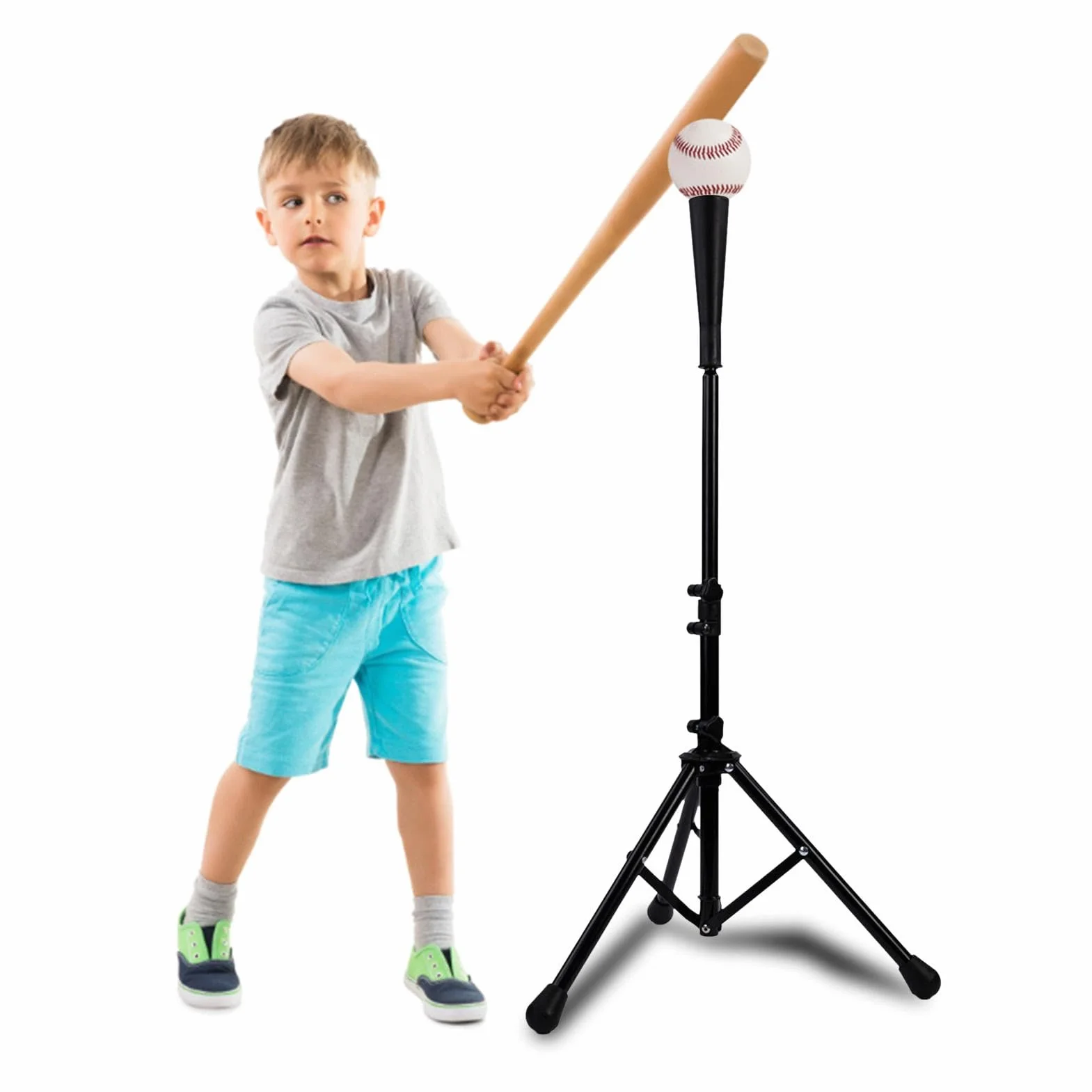Support de Frappe Baseball Softball – Tee d'Entraînement Portable, Hauteur Réglable, Rétractable pour Jeunes Adultes