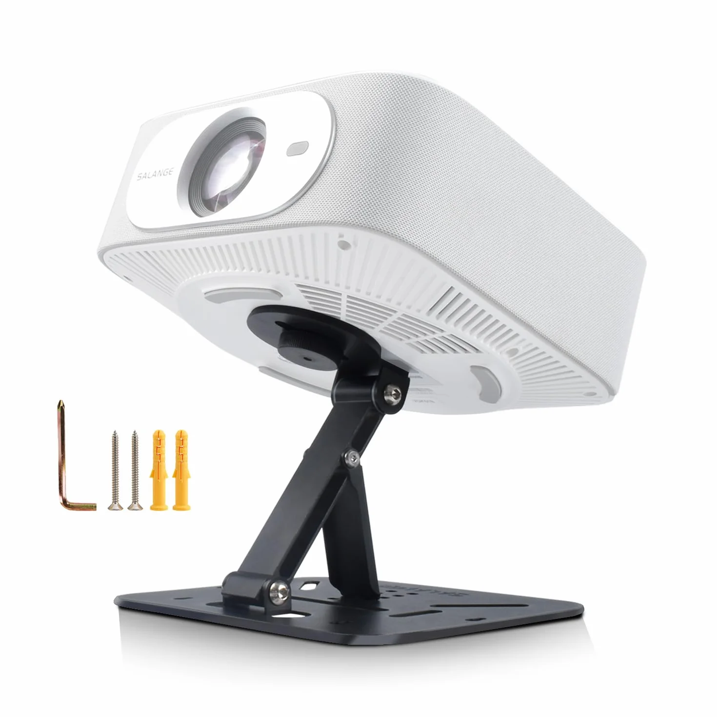 Salange Support de Videoprojecteur sur Pied Table, Rotation 360°, Compatible Projecteurs Filetage 1/4", Noir