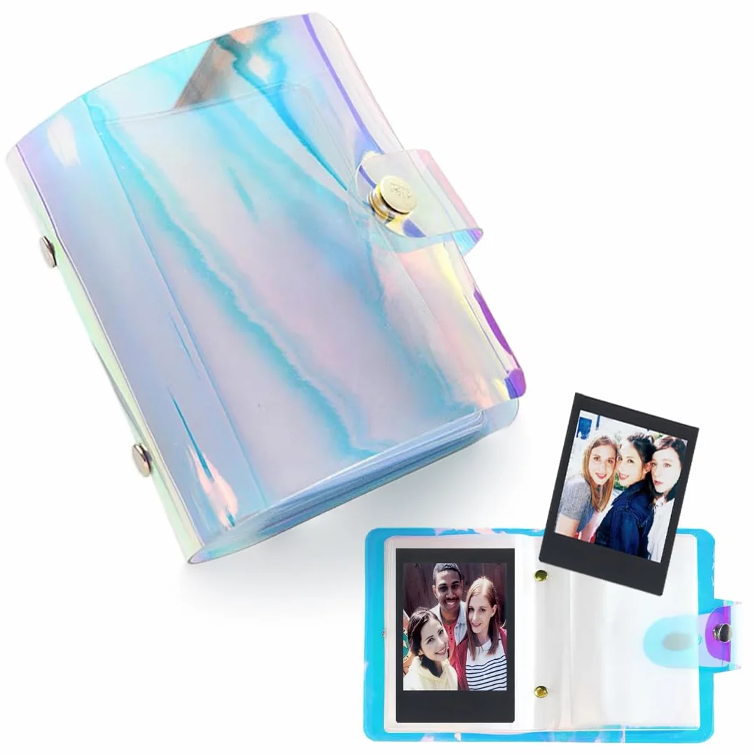 Mini Album Photo,Mini Petit Album Photo de Stockage de Photos,Album Photo pour Timbres Cartes scrapbooking pour Photos de 7,6 cm Compatible avec Fujifilm Instax Mini Film/Polaroid Instax Mini Film