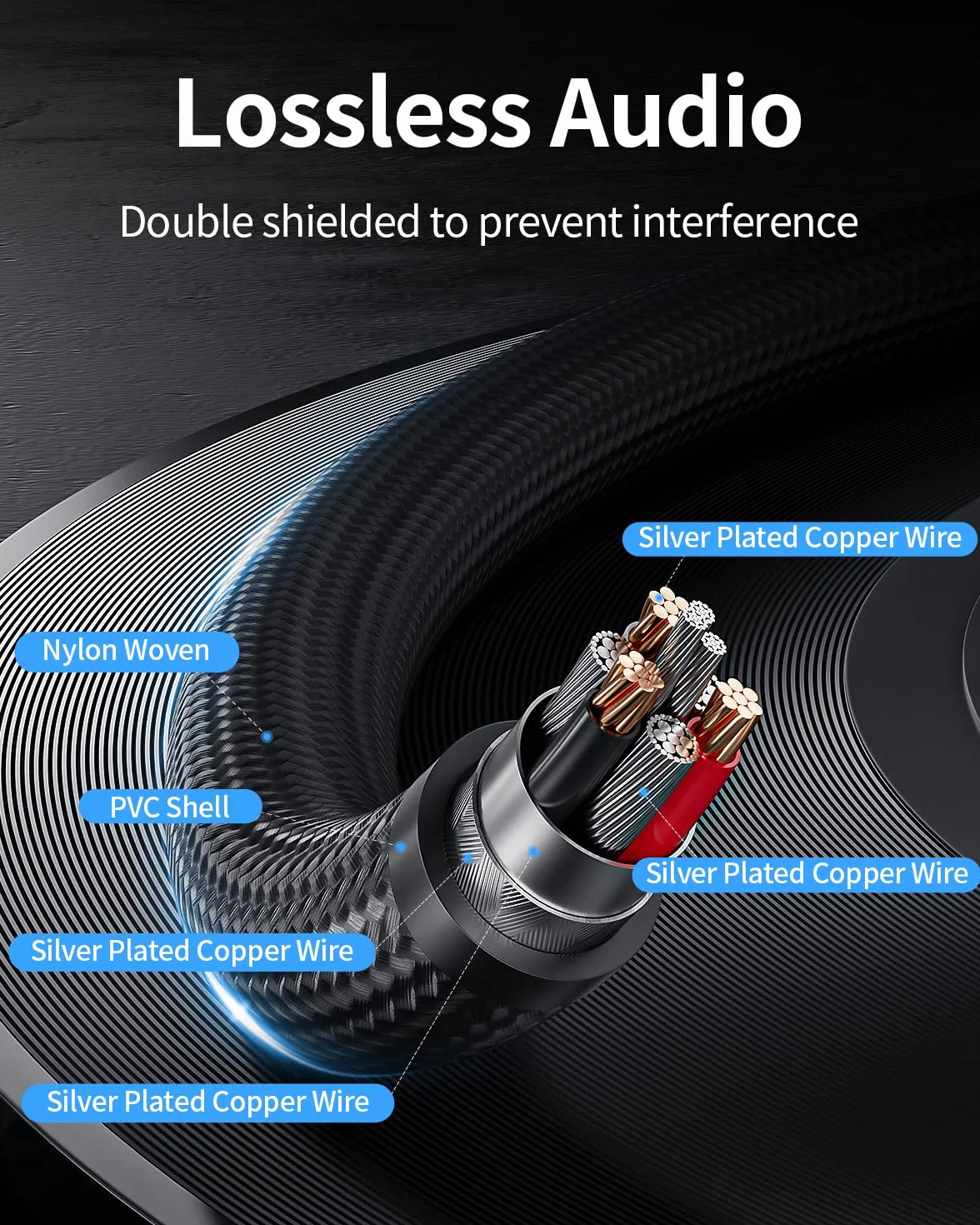 Rallonge Jack Audio 5M, Nylon Tressé Jack Stéréo Câble 3.5mm Mâle vers Femelle d'extension câble pour Casque iPhone Samsung Ecouteurs Haut-parleurs Tablettes PC Lecteurs MP3 et Plus