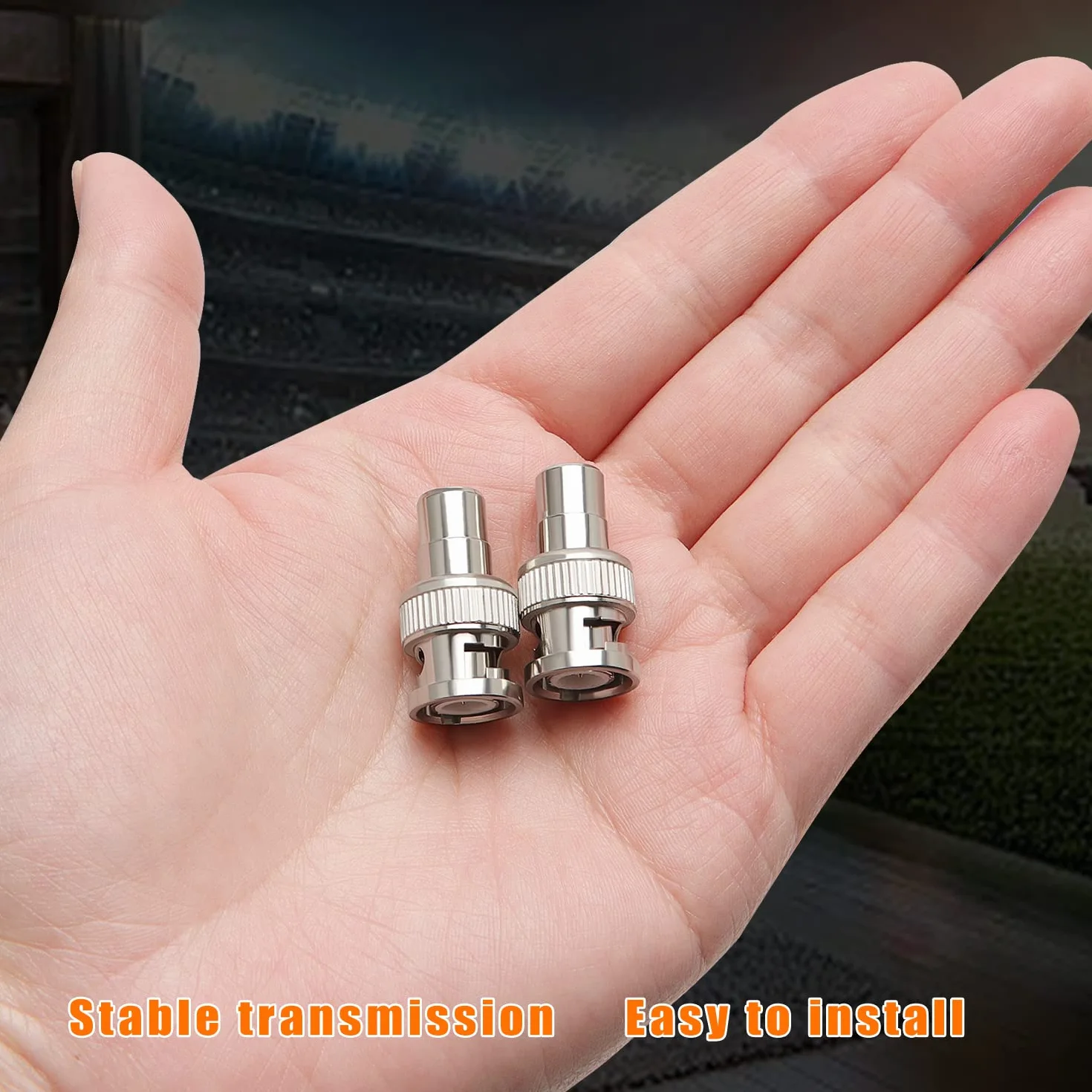 10 Pièces Adaptateur BNC Mâle à RCA Femelle, Connecteur Coupleur Coaxial pour CCTV Caméra